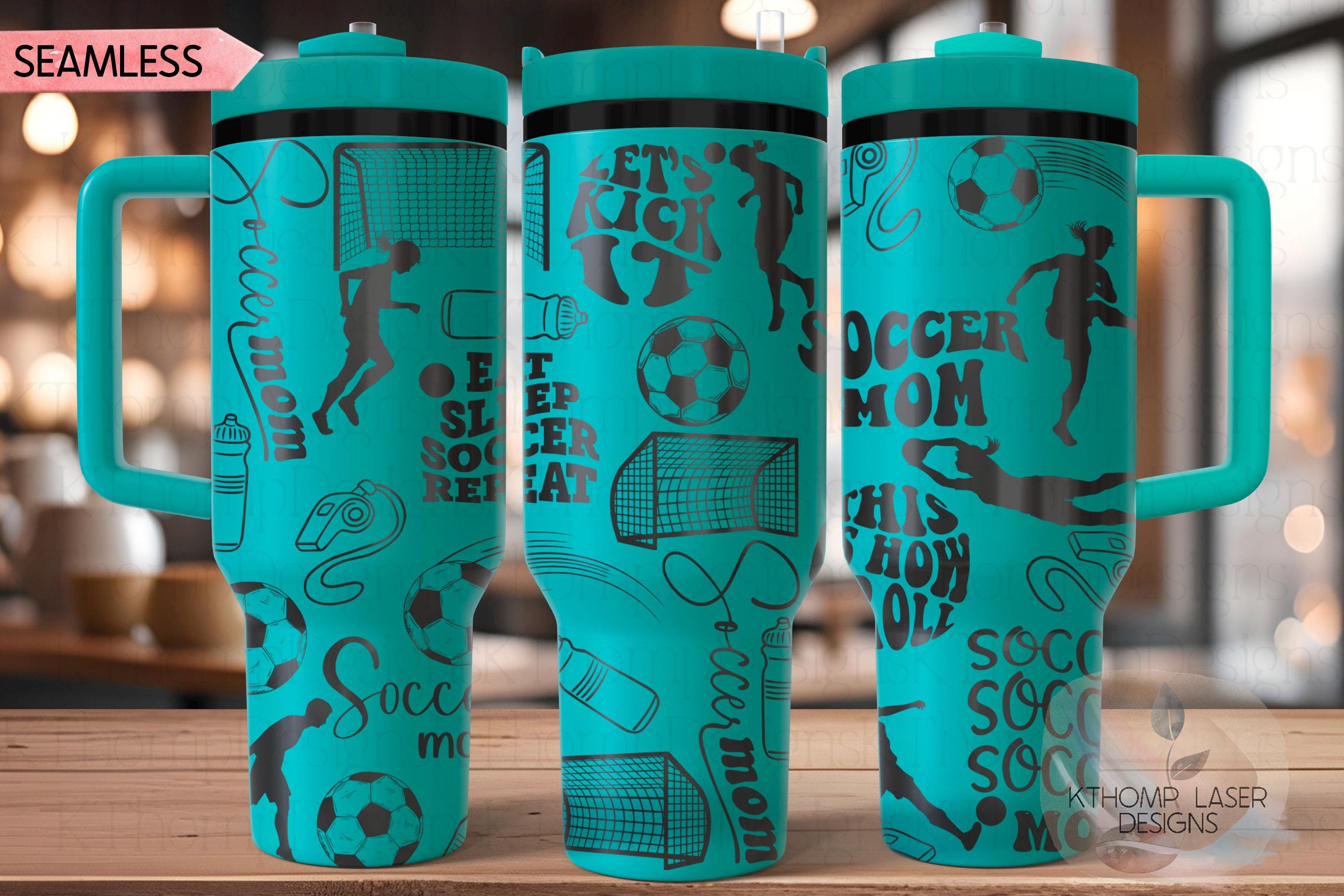 Soccer Mom Female Tumbler Wrap SVG | 40oz Laser Engraving File | Rotary Ready Digital Design | Mom Life SVG