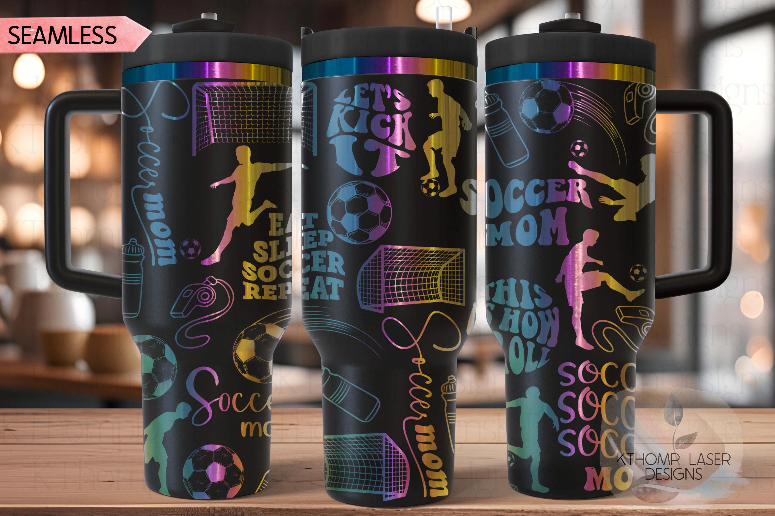 Soccer Mom Male Tumbler Wrap SVG | 40oz Laser Engraving File | Rotary Ready Digital Design | Mom Life SVG
