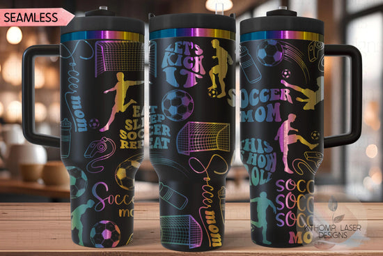 Soccer Mom Male Tumbler Wrap SVG | 40oz Laser Engraving File | Rotary Ready Digital Design | Mom Life SVG