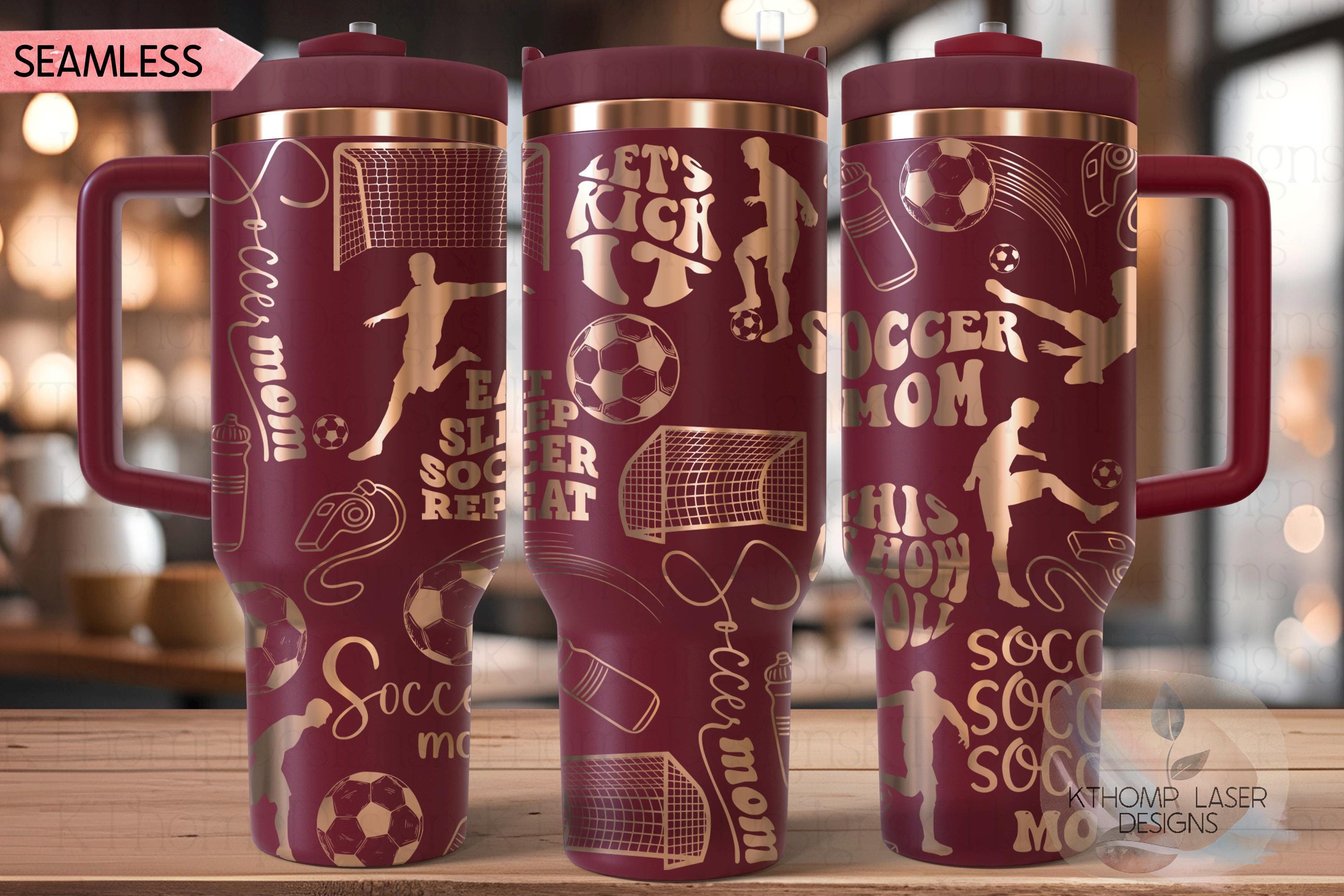 Soccer Mom Male Tumbler Wrap SVG | 40oz Laser Engraving File | Rotary Ready Digital Design | Mom Life SVG