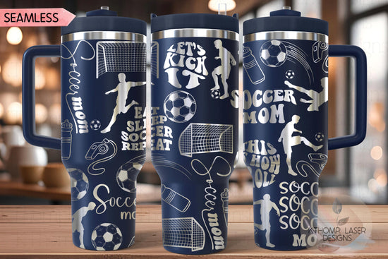 Soccer Mom Male Tumbler Wrap SVG | 40oz Laser Engraving File | Rotary Ready Digital Design | Mom Life SVG