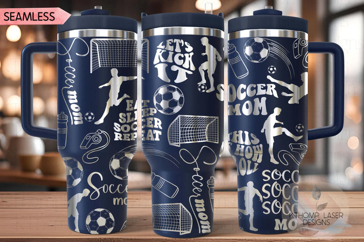 Soccer Mom Male Tumbler Wrap SVG | 40oz Laser Engraving File | Rotary Ready Digital Design | Mom Life SVG