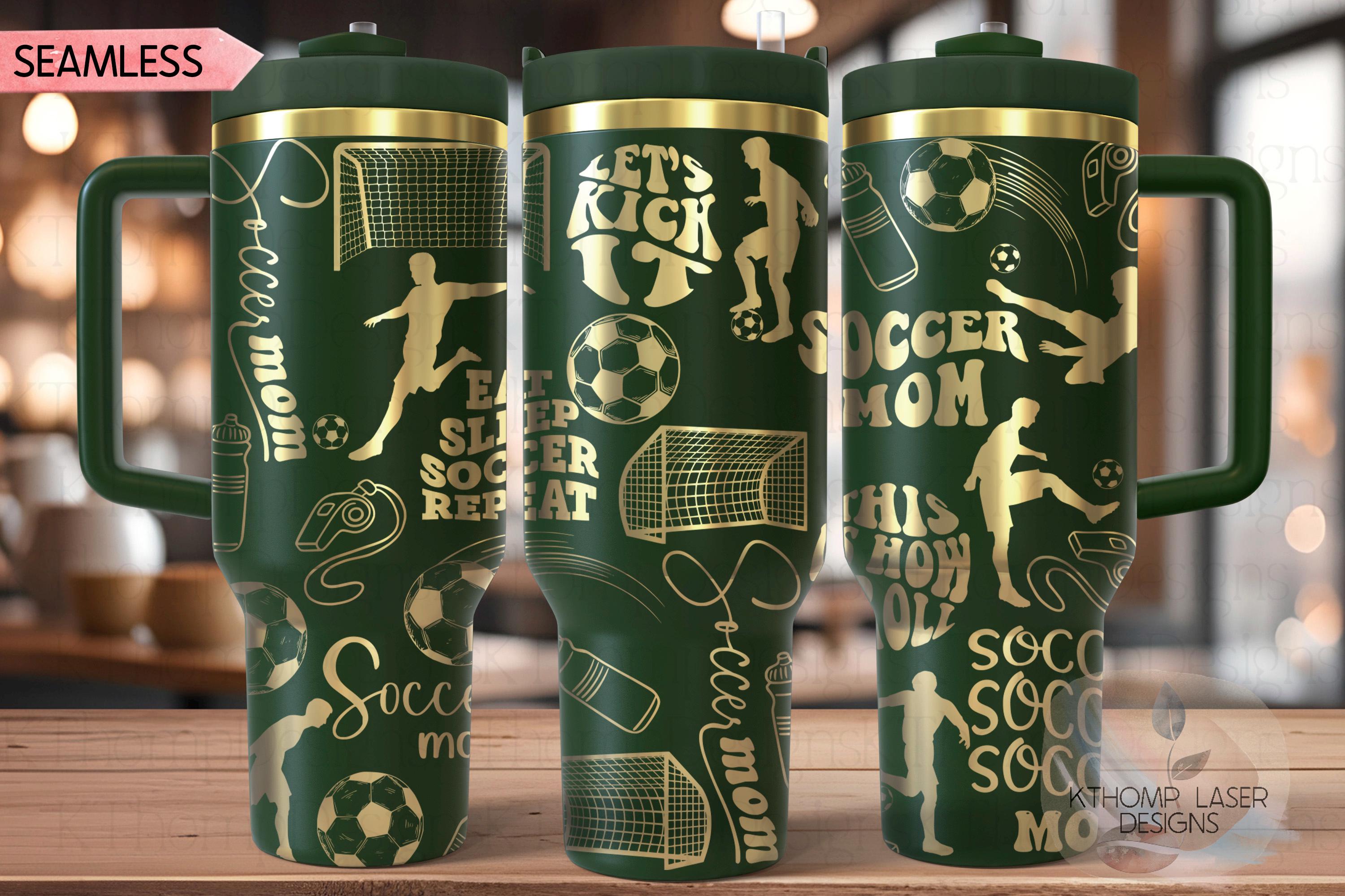 Soccer Mom Male Tumbler Wrap SVG | 40oz Laser Engraving File | Rotary Ready Digital Design | Mom Life SVG