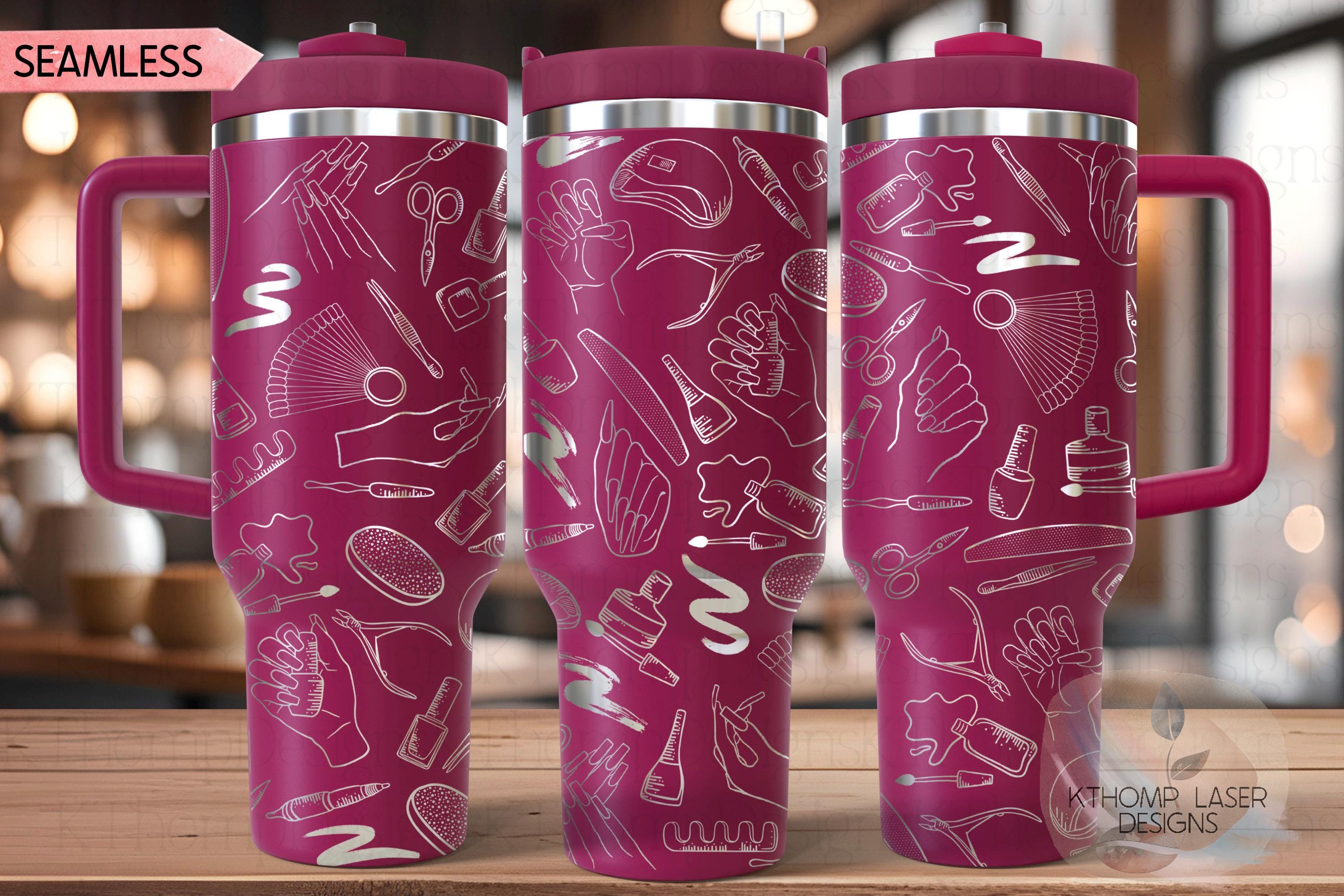 Nail Tech Tumbler Wrap SVG | 40oz Laser Engraving File | Rotary Ready Digital Design | Career Gift SVG