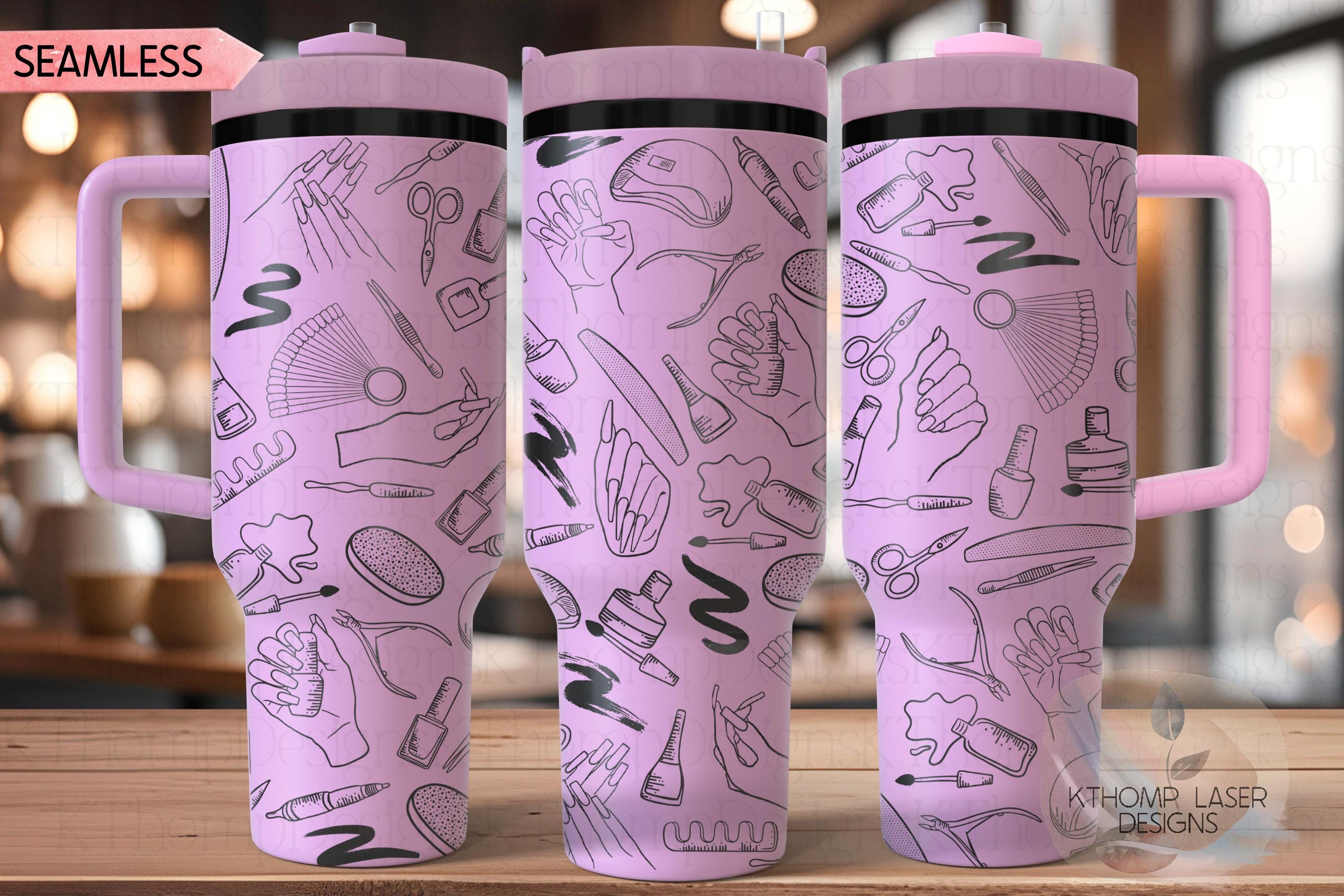 Nail Tech Tumbler Wrap SVG | 40oz Laser Engraving File | Rotary Ready Digital Design | Career Gift SVG