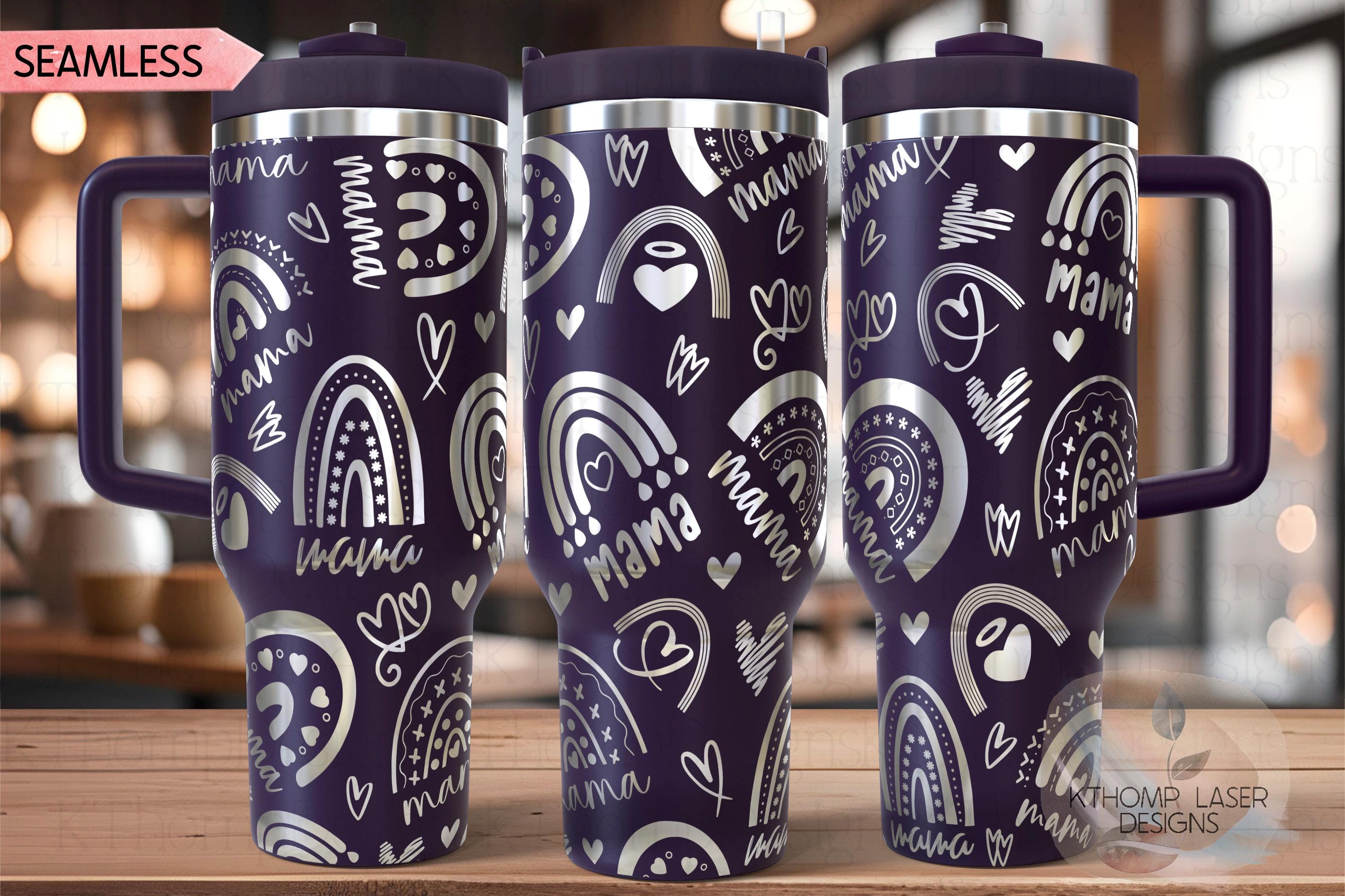Rainbow Mama Tumbler Wrap SVG | 40oz Laser Engraving File | Rotary Ready Digital Design | Support Awareness SVG