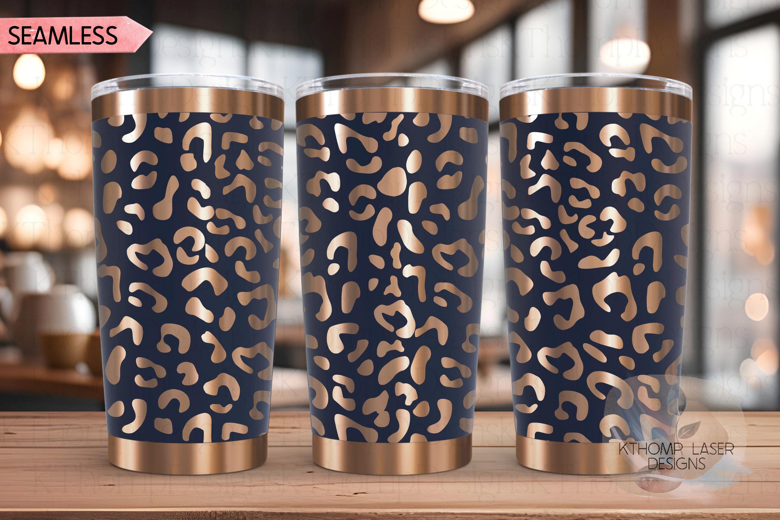 Leopard Pattern Tumbler Wrap SVG | 20oz and 30oz Laser Engraving File | Rotary Ready Digital Background SVG