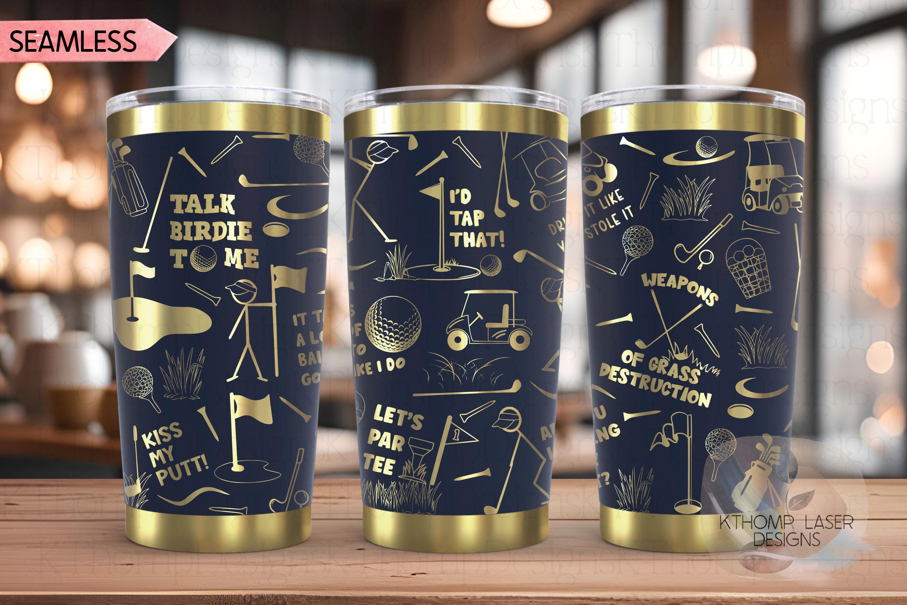 Golf Fan Tumbler Wrap SVG | 20oz and 30oz Laser Engraving File | Rotary Ready Digital Design | Sports Fan SVG