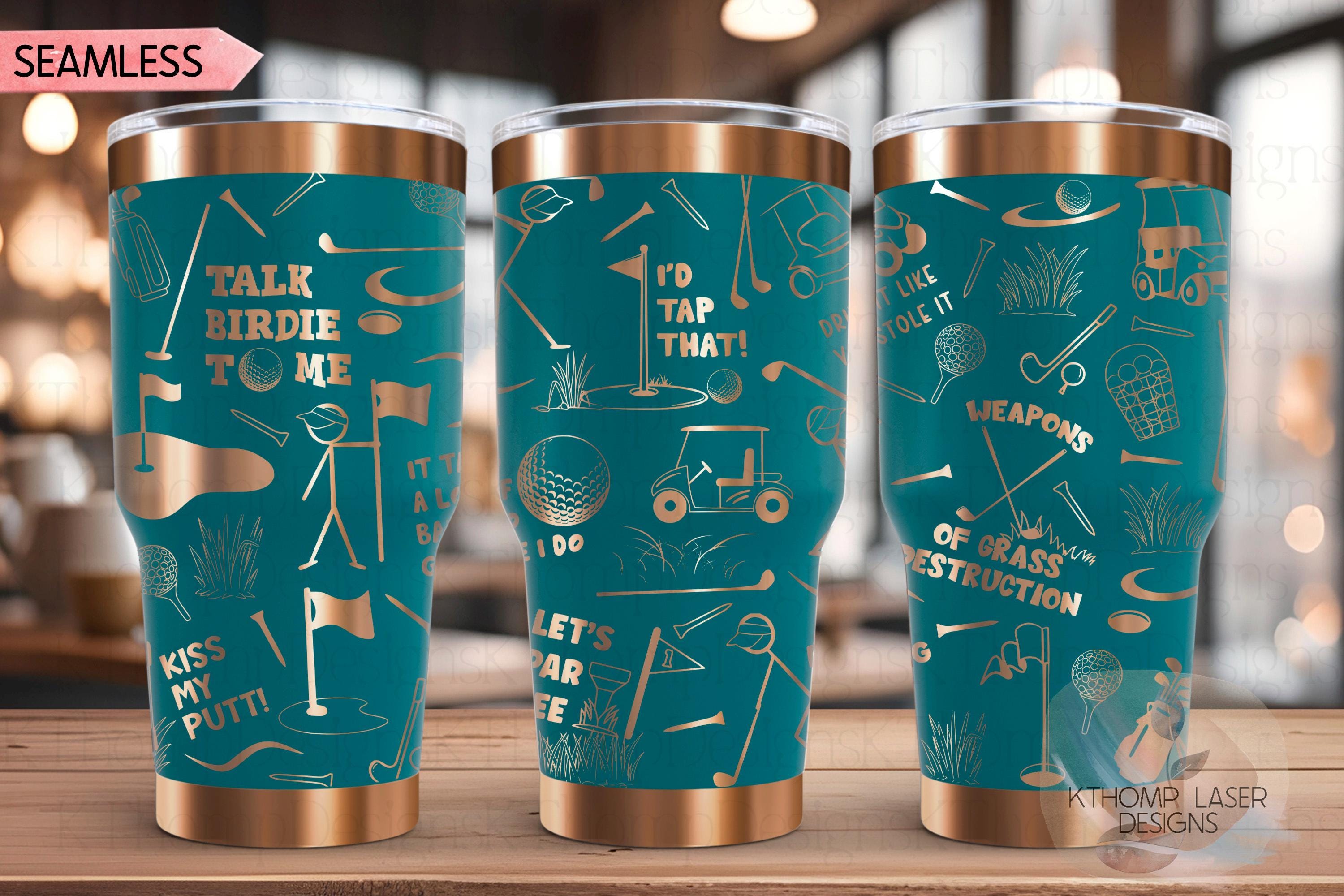 Golf Fan Tumbler Wrap SVG | 20oz and 30oz Laser Engraving File | Rotary Ready Digital Design | Sports Fan SVG