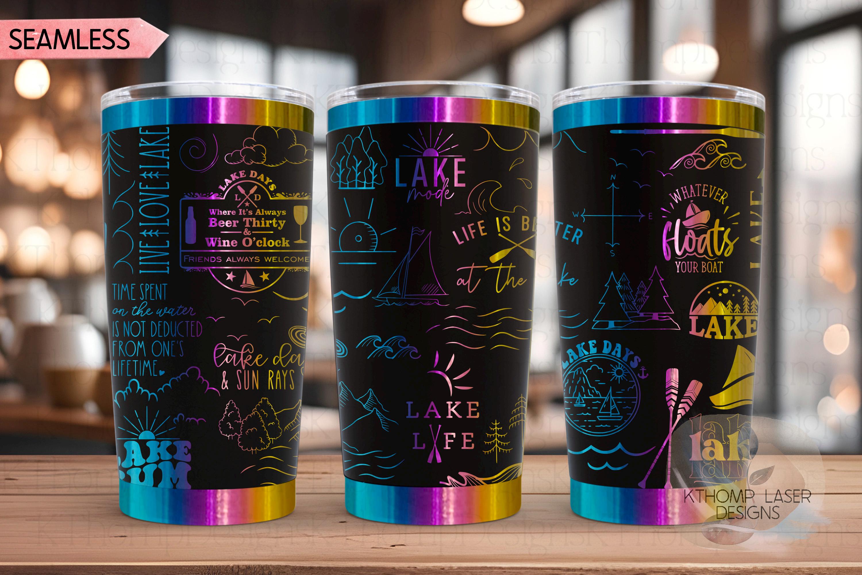 Lake Life What Happens At The Lake Tumbler Wrap SVG | 20oz and 30oz Laser Engraving File | Rotary Ready Digital Design | Hobby Travel SVG