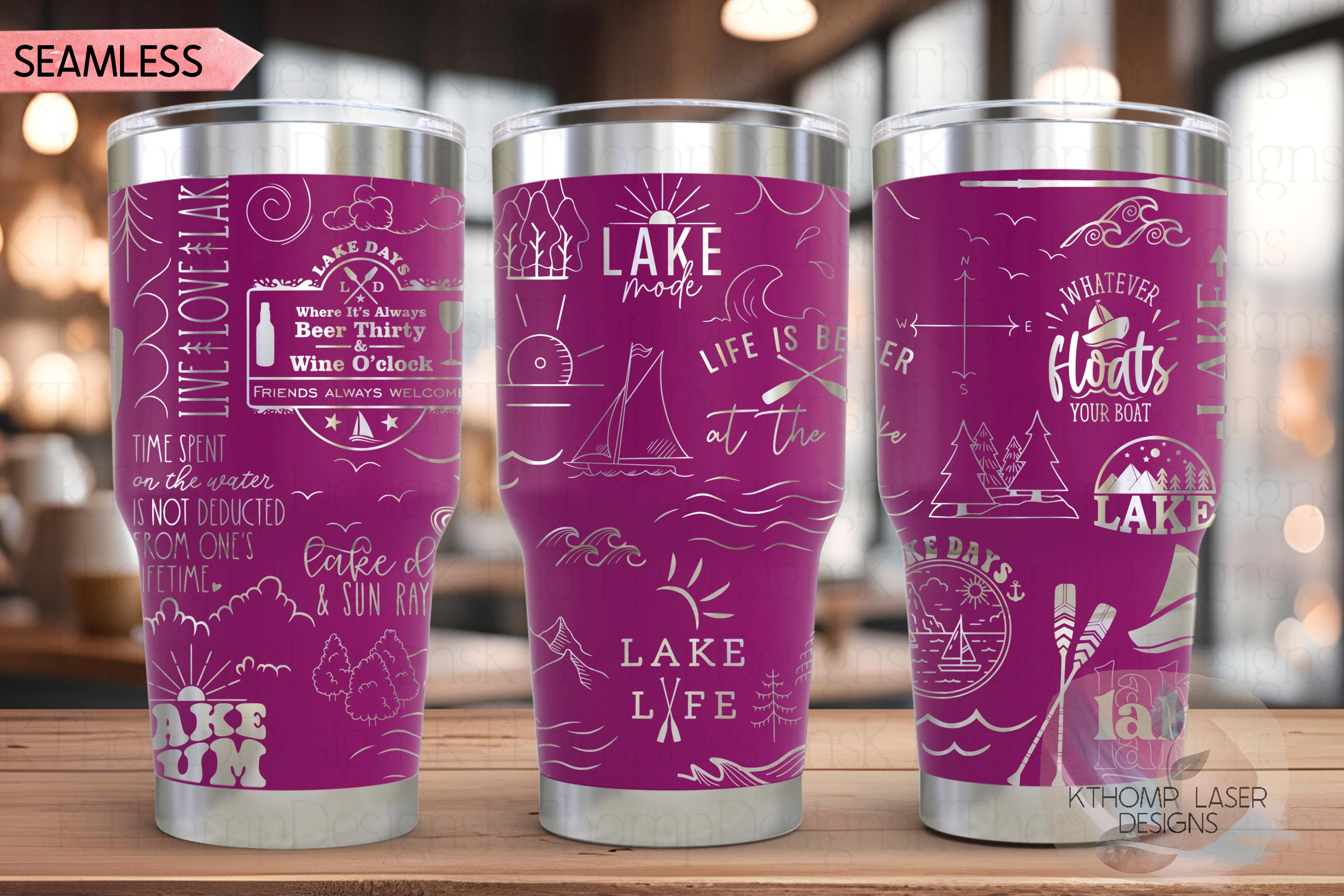 Lake Life What Happens At The Lake Tumbler Wrap SVG | 20oz and 30oz Laser Engraving File | Rotary Ready Digital Design | Hobby Travel SVG