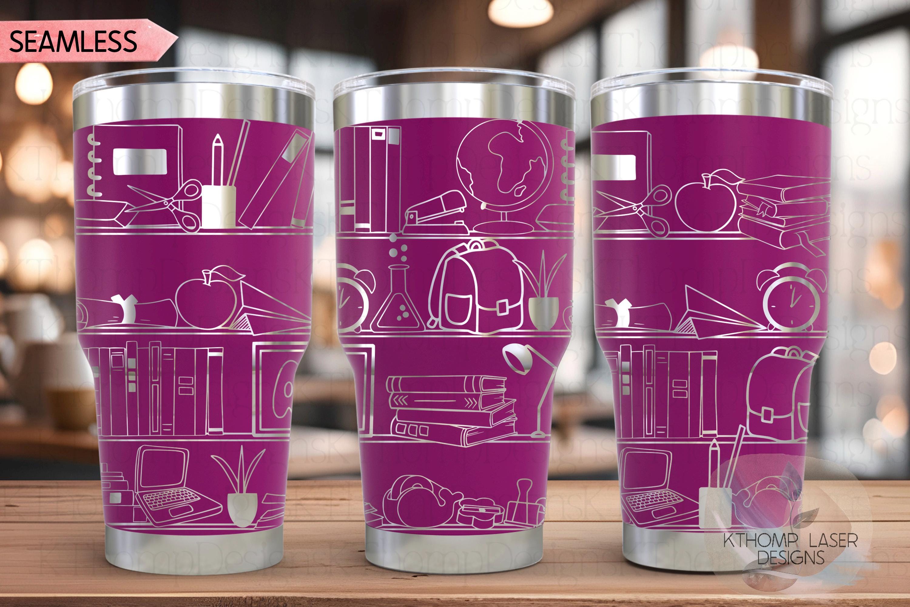 School Shelves Tumbler Wrap SVG | 20oz and 30oz Laser Engraving File | Rotary Ready Digital Design | Career Gift SVG