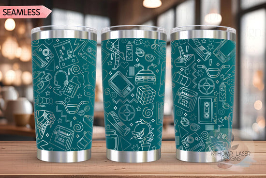 Awesome 80's Vibe Tumbler Wrap SVG | 20oz and 30oz Laser Engraving File | Rotary Ready Digital Design | Decades SVG