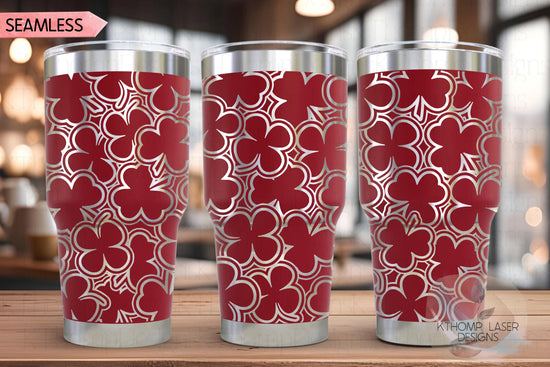 Shamrocks Burst Holiday Tumbler Wrap SVG | 20oz and 30oz Laser Engraving File | Rotary Ready Digital Design | Seasonal SVG