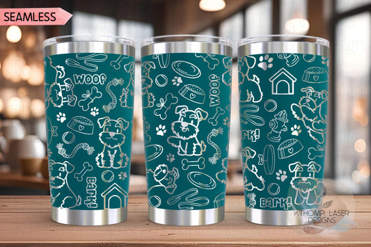 Schnauzer Tumbler Wrap SVG | 20oz and 30oz Laser Engraving File | Rotary Engrave Digital Design | Dog Lover Gift