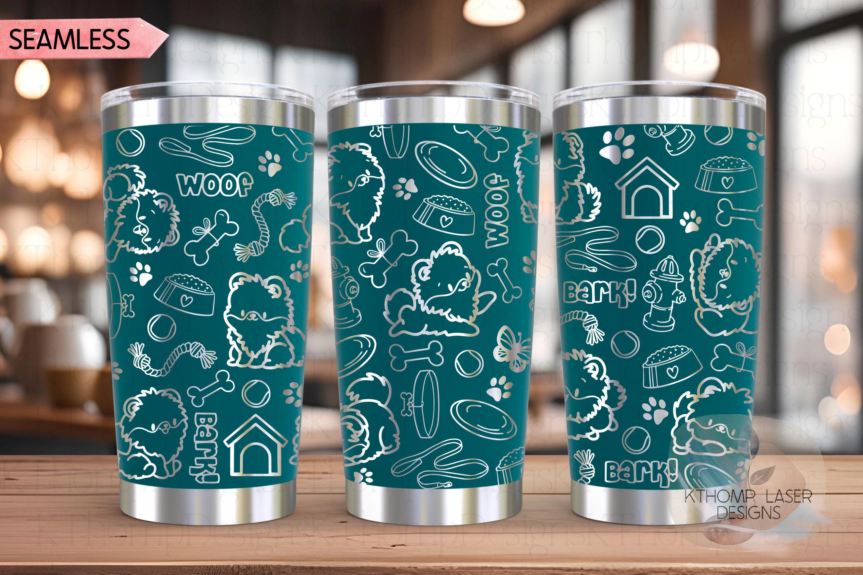 Pomeranian Tumbler Wrap SVG | 20oz and 30oz Laser Engraving File | Rotary Engrave Digital Design | Dog Lover Gift