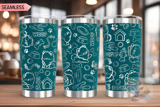 Pomeranian Tumbler Wrap SVG | 20oz and 30oz Laser Engraving File | Rotary Engrave Digital Design | Dog Lover Gift