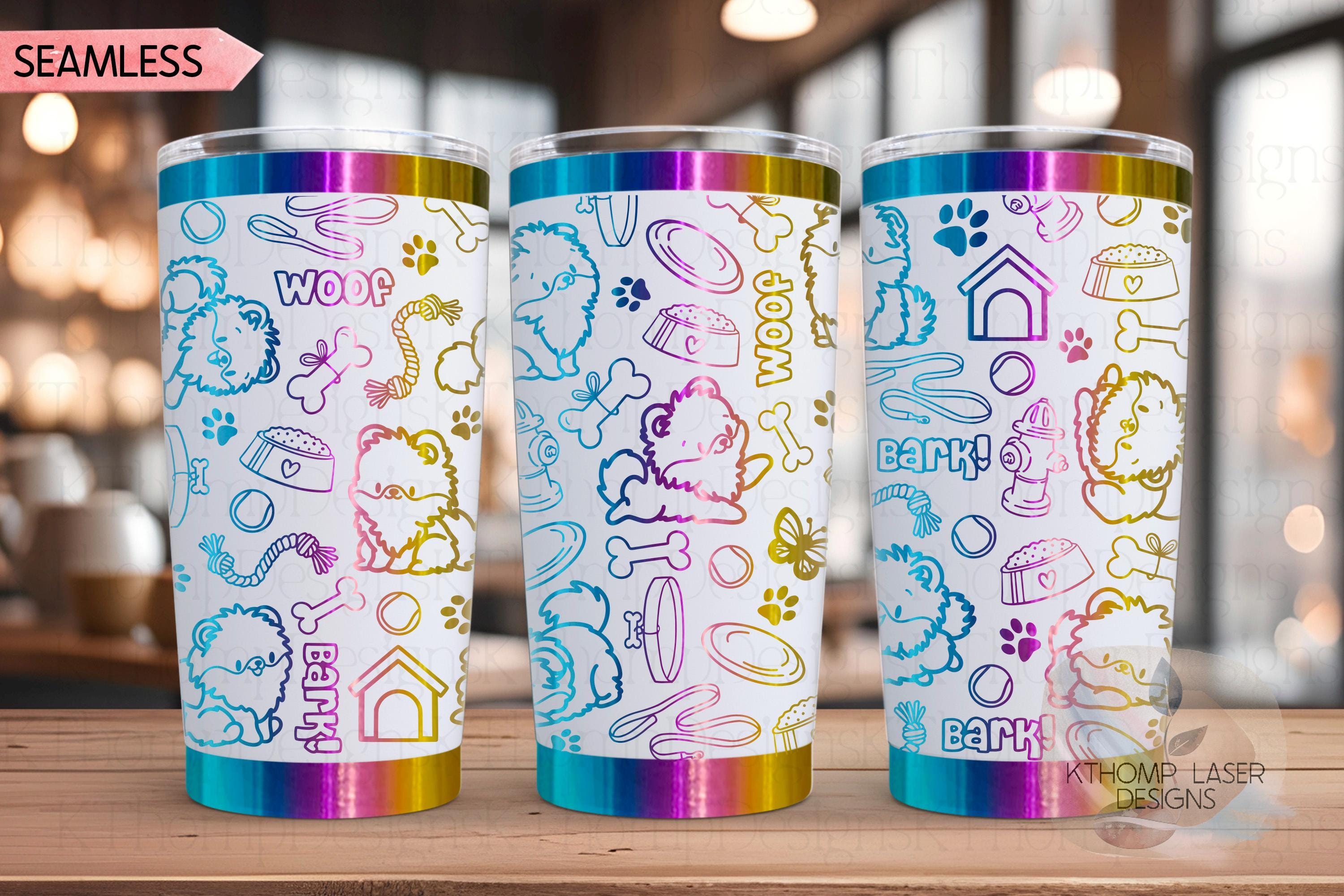 Pomeranian Tumbler Wrap SVG | 20oz and 30oz Laser Engraving File | Rotary Engrave Digital Design | Dog Lover Gift