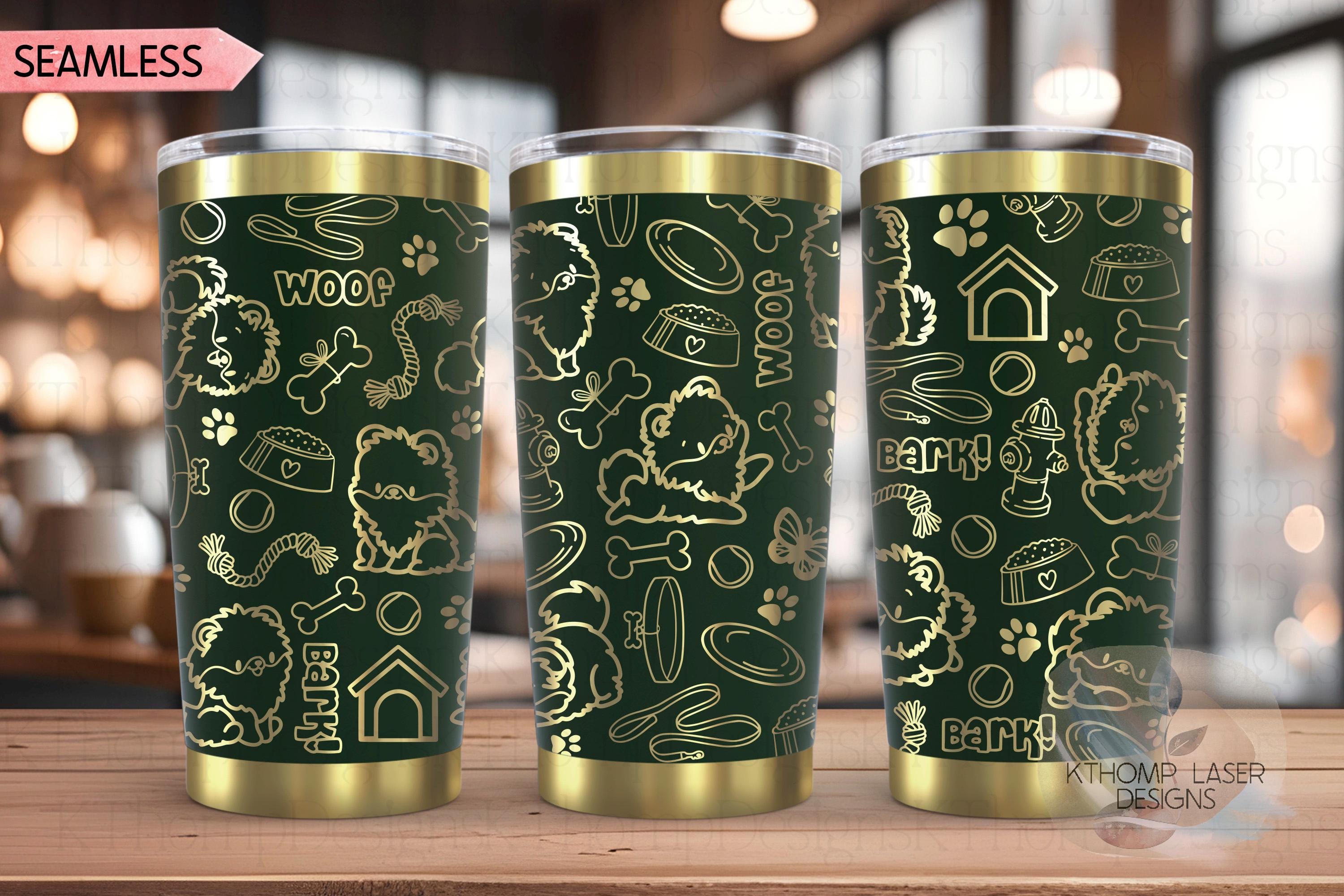Pomeranian Tumbler Wrap SVG | 20oz and 30oz Laser Engraving File | Rotary Engrave Digital Design | Dog Lover Gift