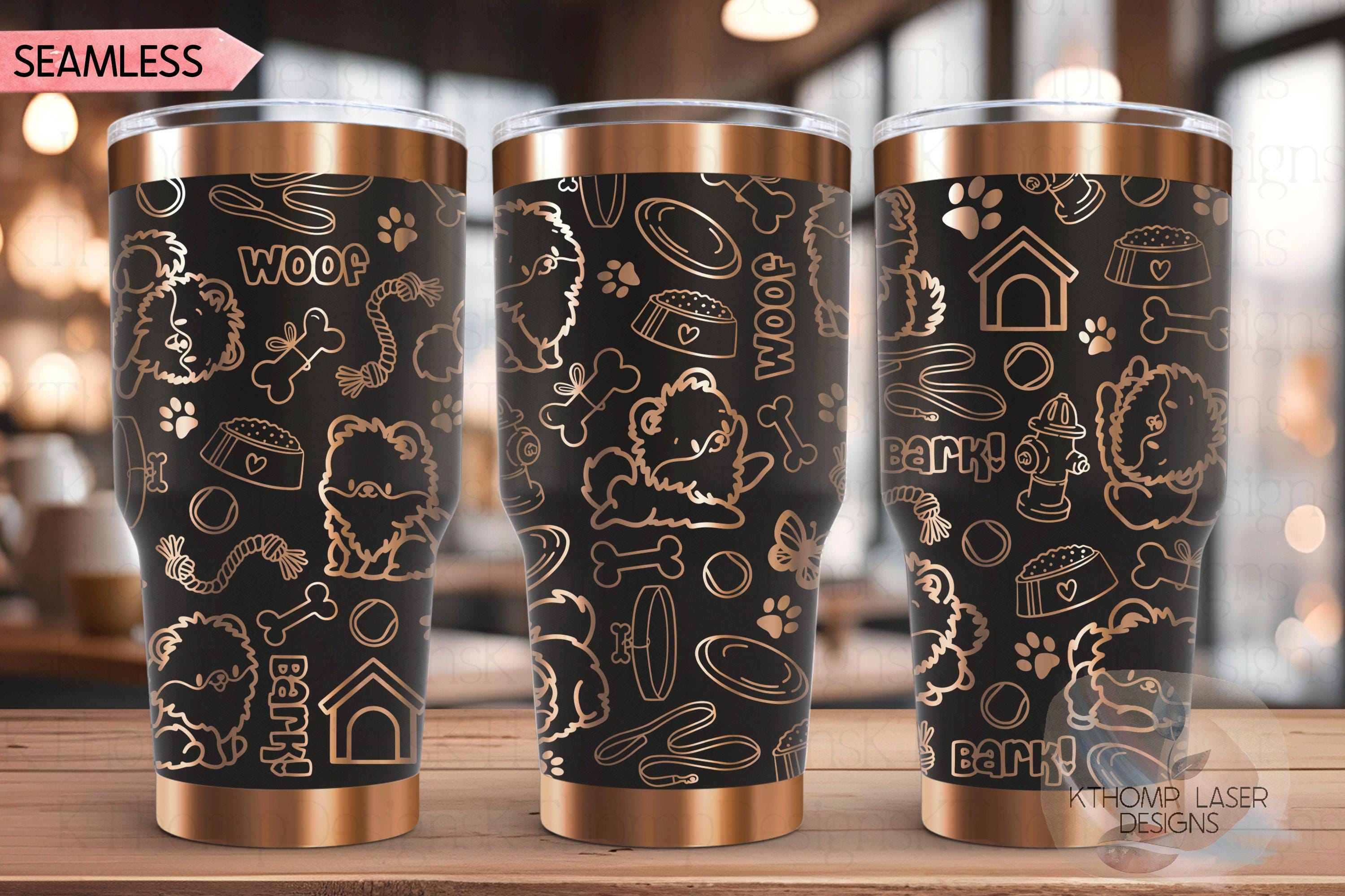 Pomeranian Tumbler Wrap SVG | 20oz and 30oz Laser Engraving File | Rotary Engrave Digital Design | Dog Lover Gift
