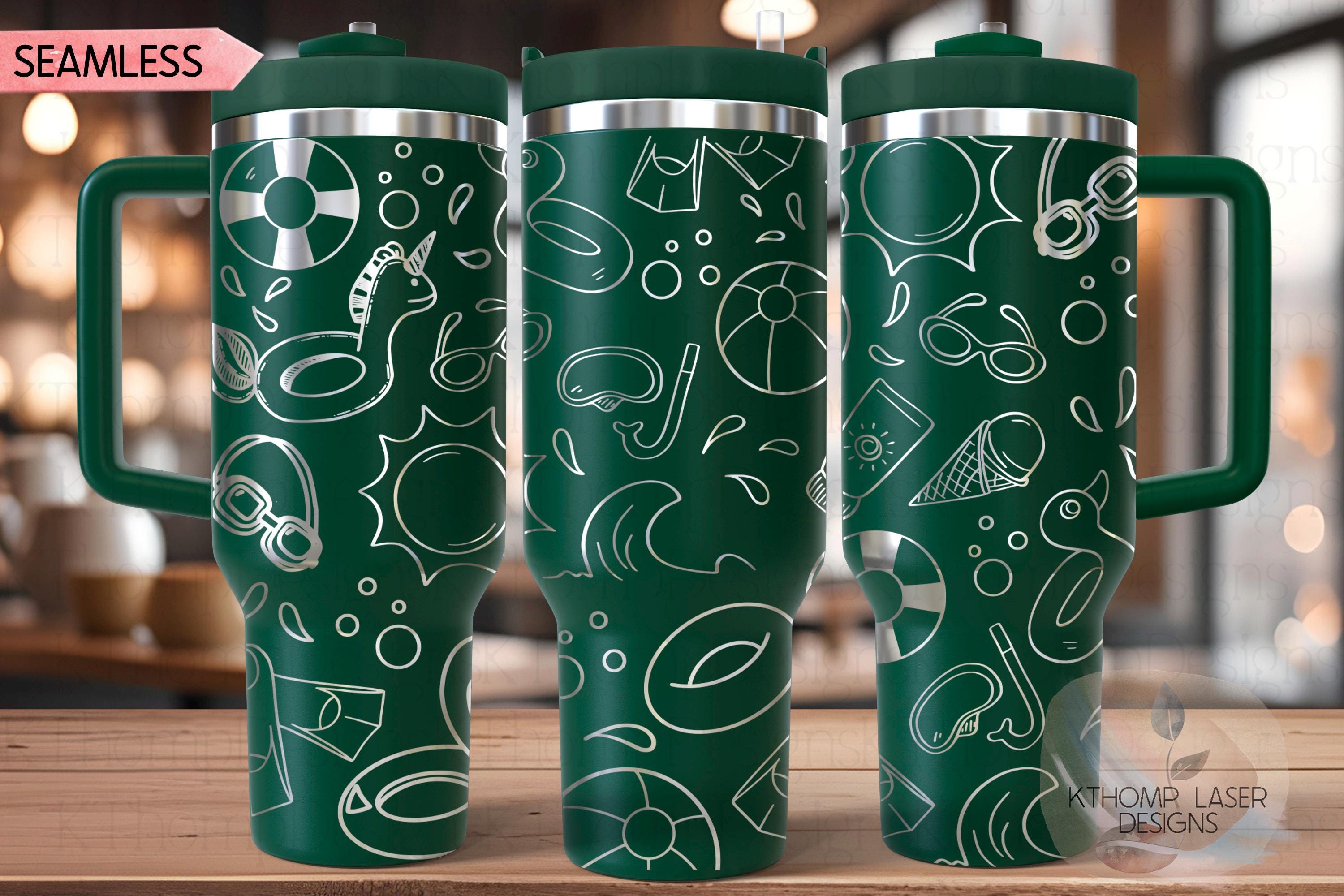 Pool Doodles Tumbler Wrap SVG | 40oz Laser Engraving File | Rotary Ready Digital Design | Hobby Travel SVG