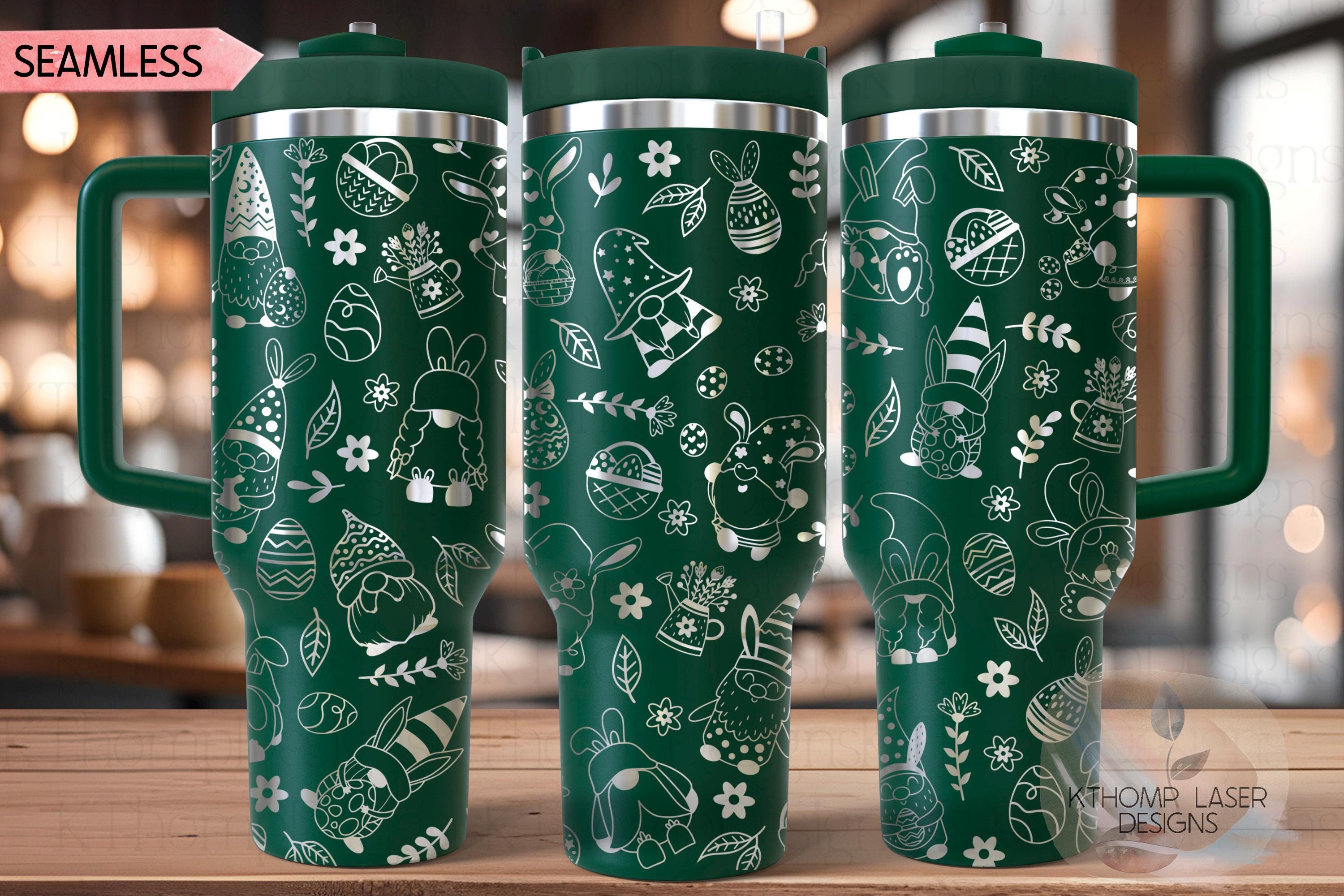 Easter Gnomes Bunny Gnomes Holiday Tumbler Wrap SVG | 40oz Laser Engraving File | Rotary Ready Digital Design | Seasonal SVG