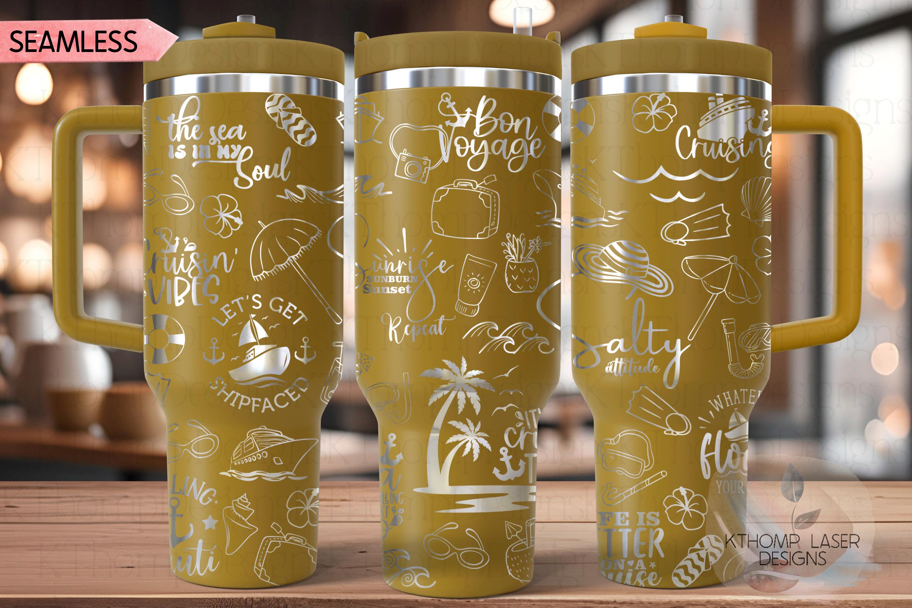Cruise Vacation Cruise Ship Tumbler Wrap SVG | 40oz Laser Engraving File | Rotary Ready Digital Design | Hobby Travel SVG