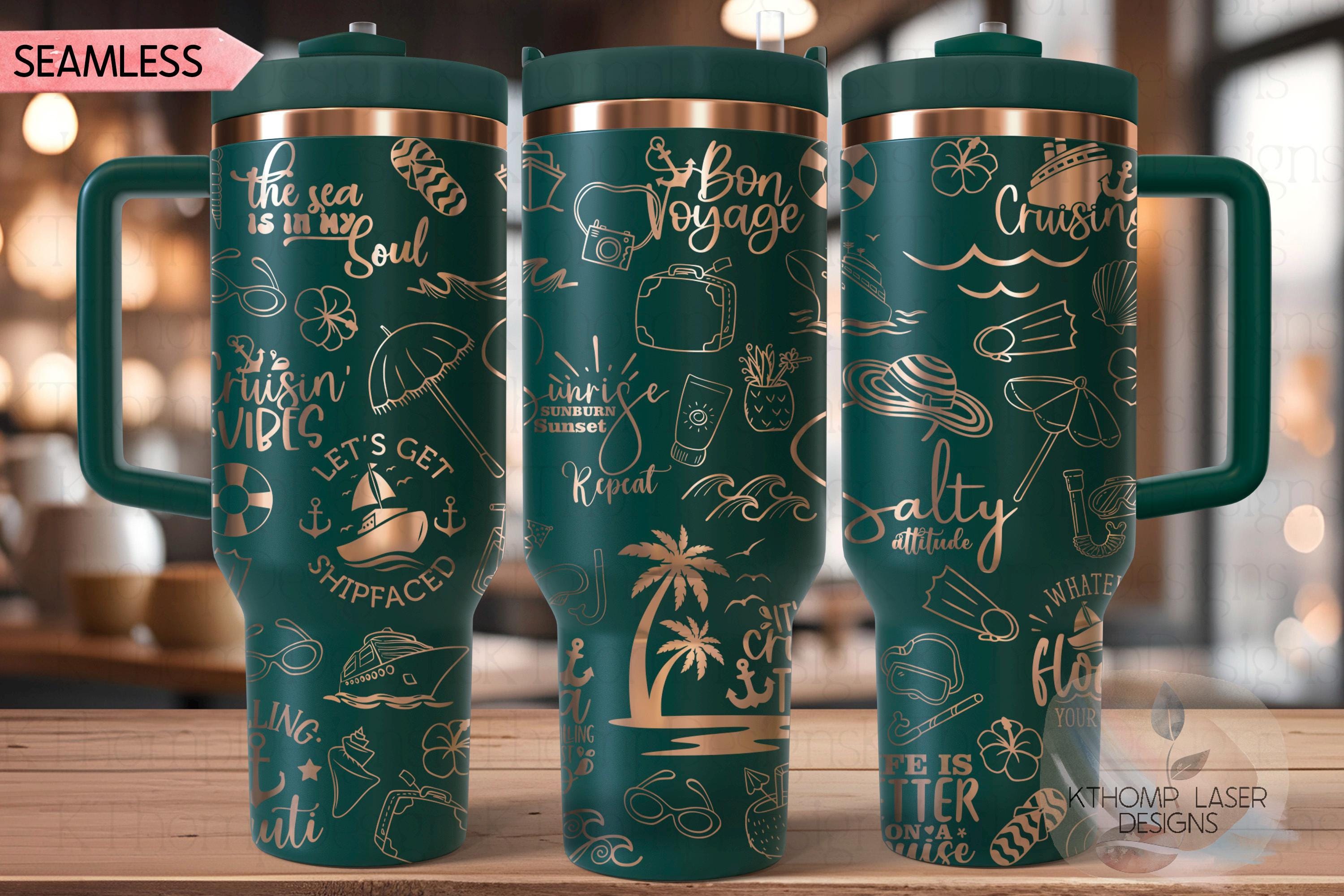 Cruise Vacation Cruise Ship Tumbler Wrap SVG | 40oz Laser Engraving File | Rotary Ready Digital Design | Hobby Travel SVG