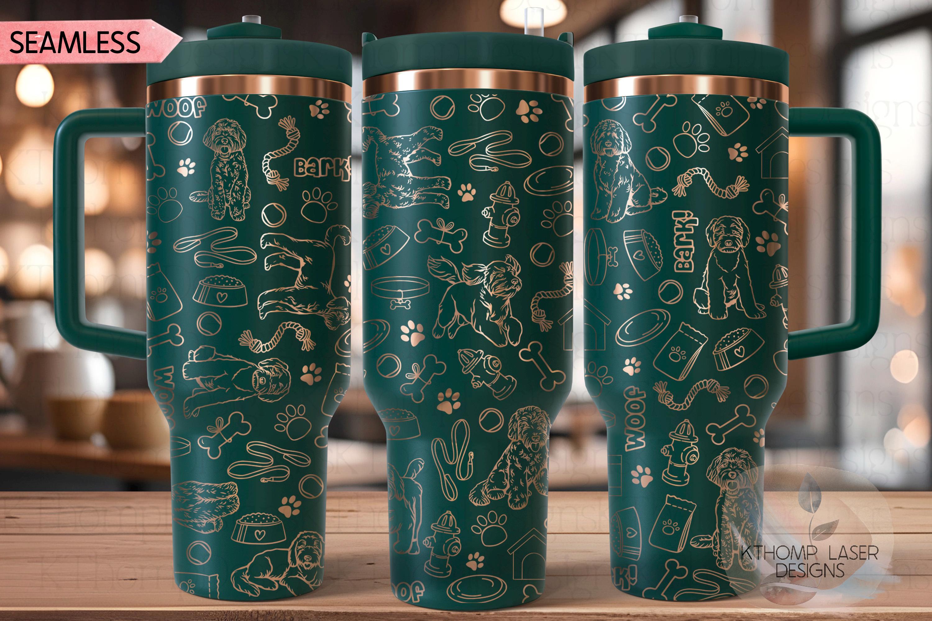 Goldendoodle Labradoodle Tumbler Wrap SVG | 40oz Laser Engraving File | Rotary Engrave Digital Design | Dog Lover Gift