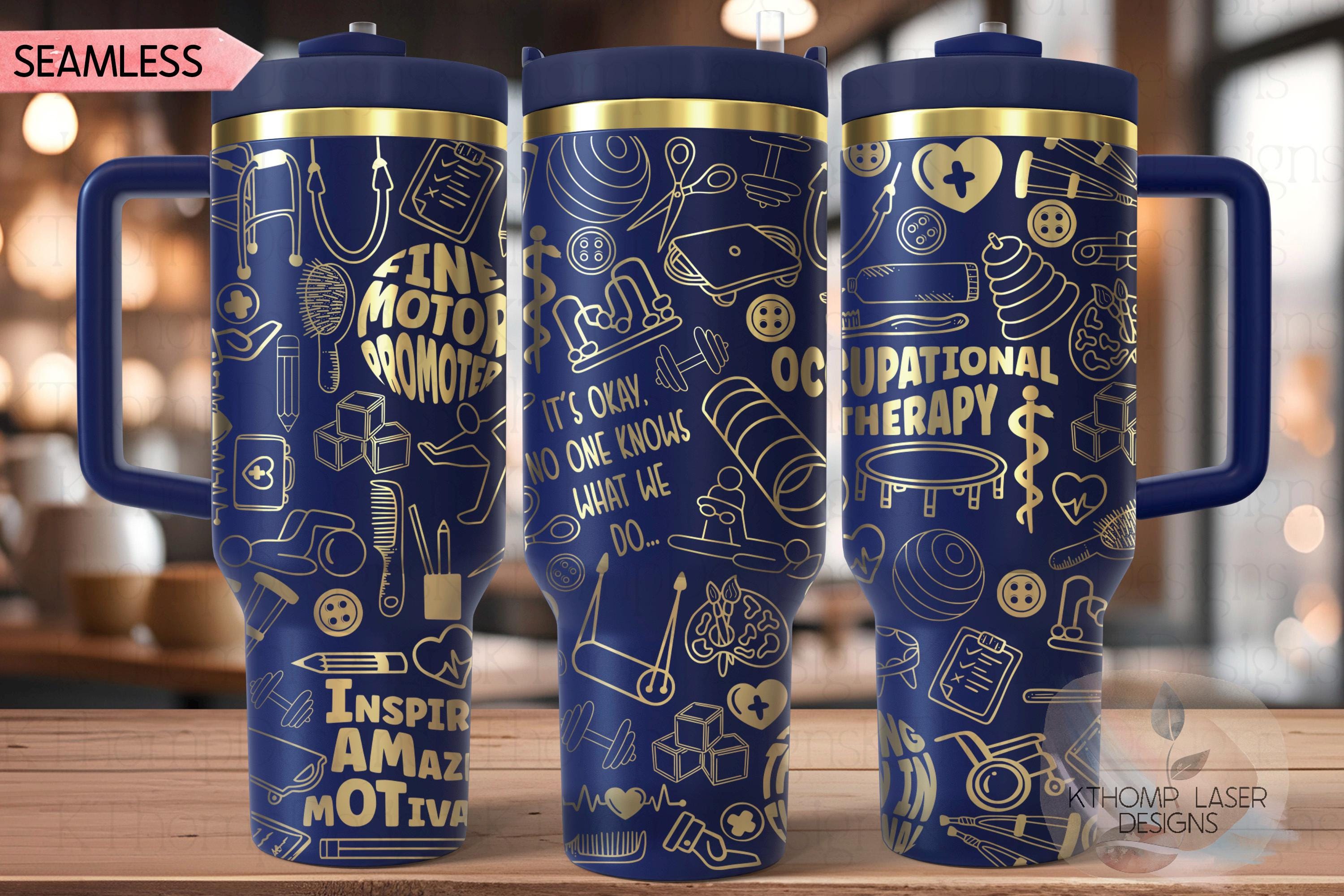 Occupational Therapy Tumbler Wrap SVG | 40oz Laser Engraving File | Rotary Ready Digital Design | Career Gift SVG