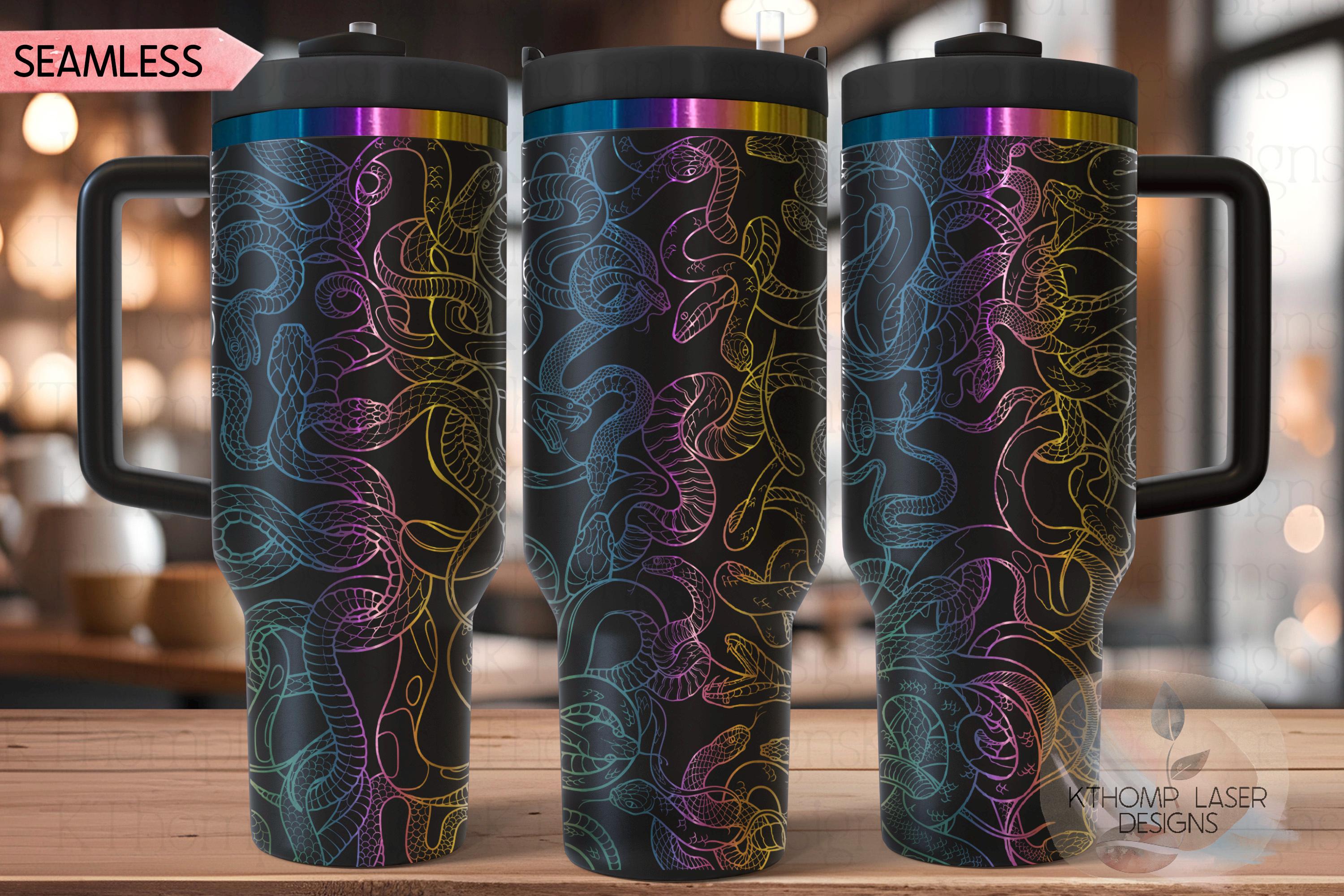 Snakes Snakes and More Snakes Tumbler Wrap SVG | 40oz Laser Engraving File | Rotary Ready Digital Design | Jungle Theme SVG