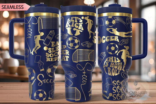 Soccer Fan Female Tumbler Wrap SVG | 40oz Laser Engraving File | Rotary Ready Digital Design | Sports Fan SVG