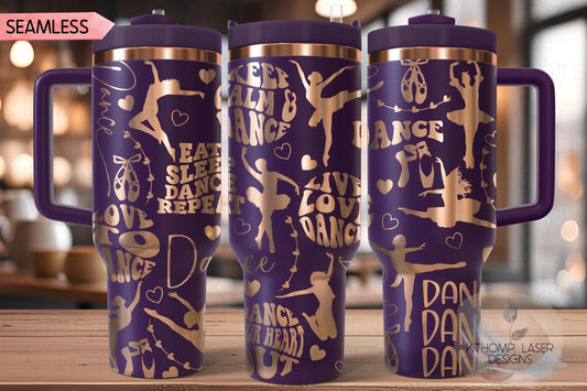 Dancer Tumbler Wrap SVG | 40oz Laser Engraving File | Rotary Ready Digital Design | Sports Fan SVG
