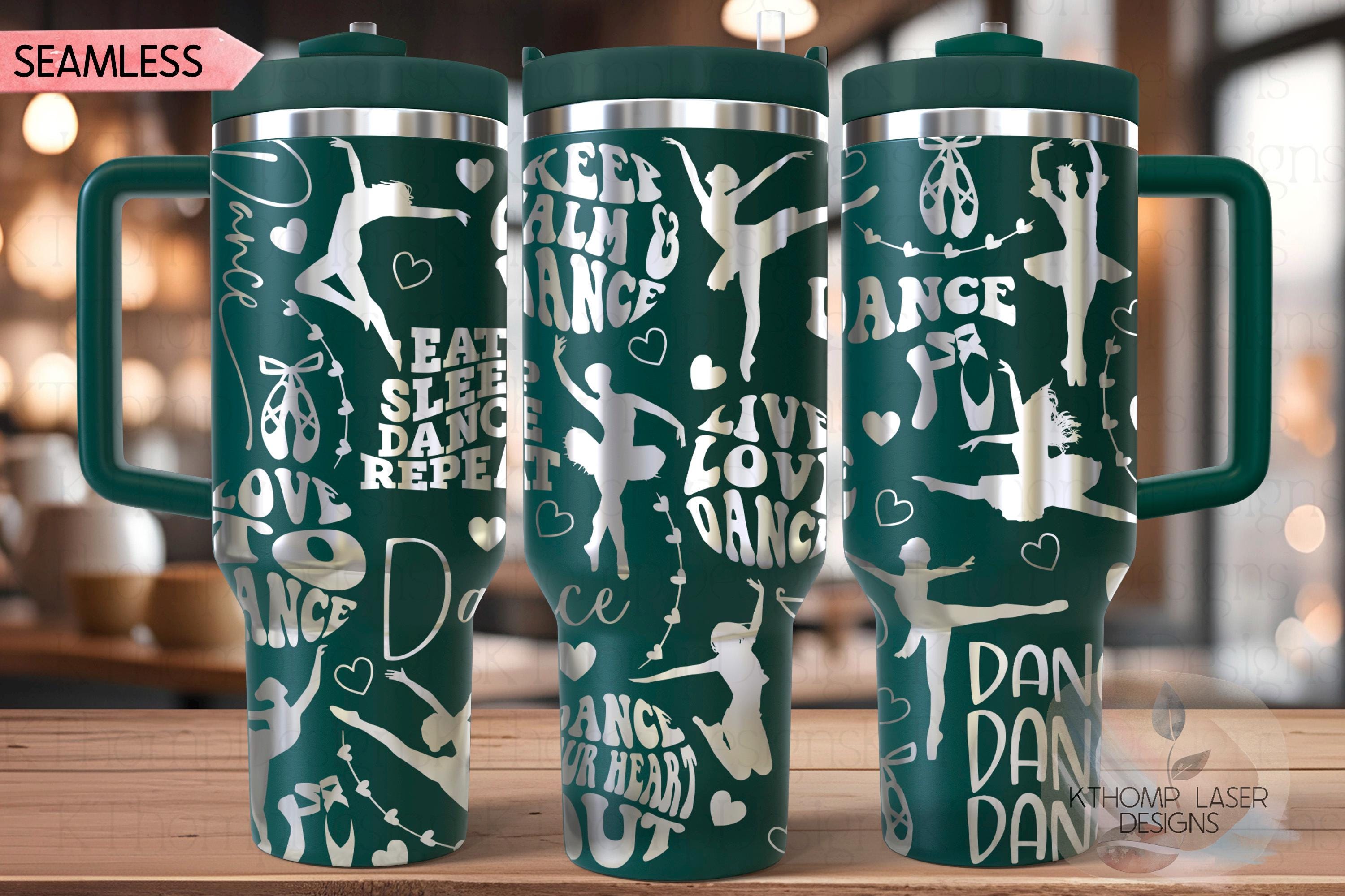 Dancer Tumbler Wrap SVG | 40oz Laser Engraving File | Rotary Ready Digital Design | Sports Fan SVG
