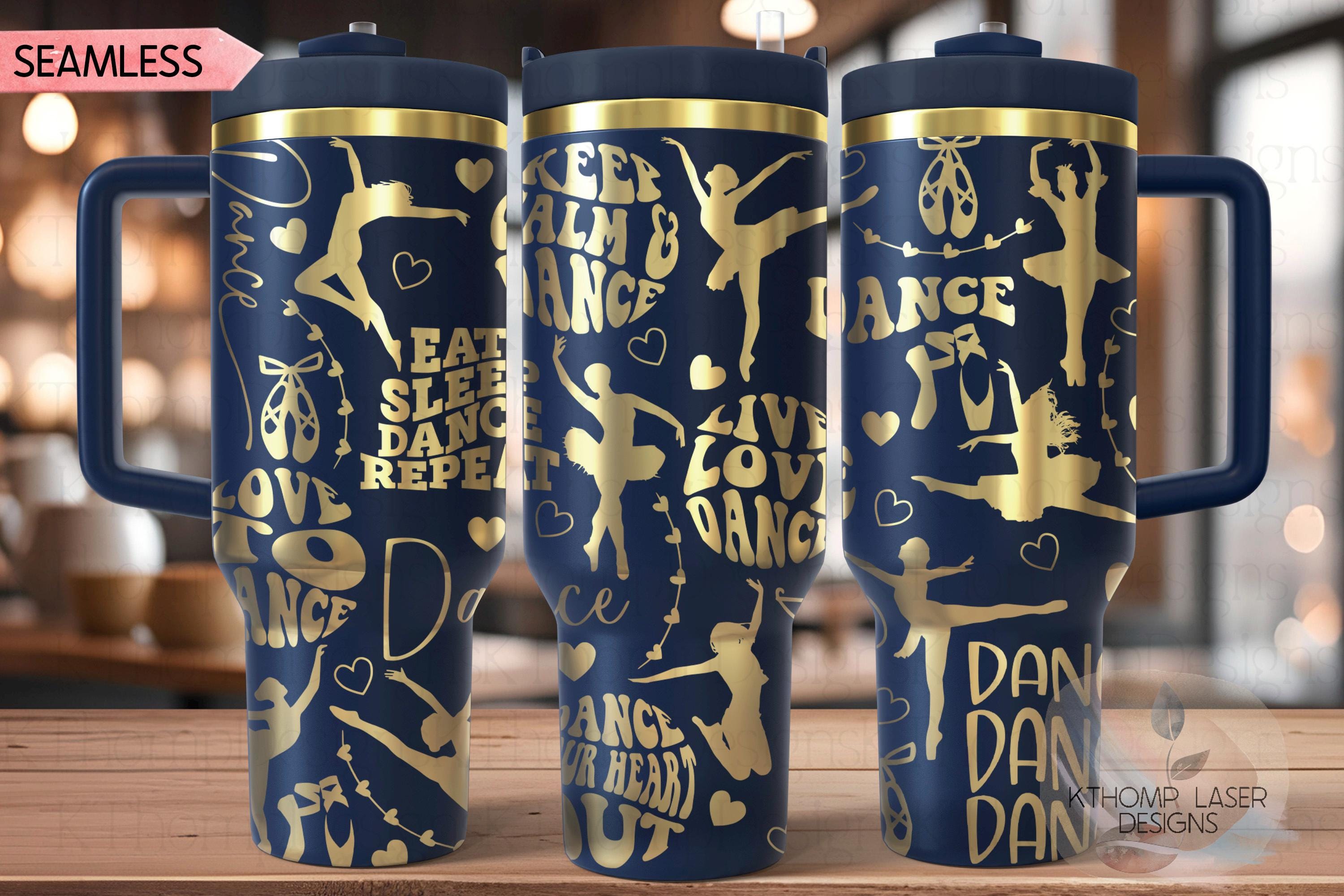 Dancer Tumbler Wrap SVG | 40oz Laser Engraving File | Rotary Ready Digital Design | Sports Fan SVG
