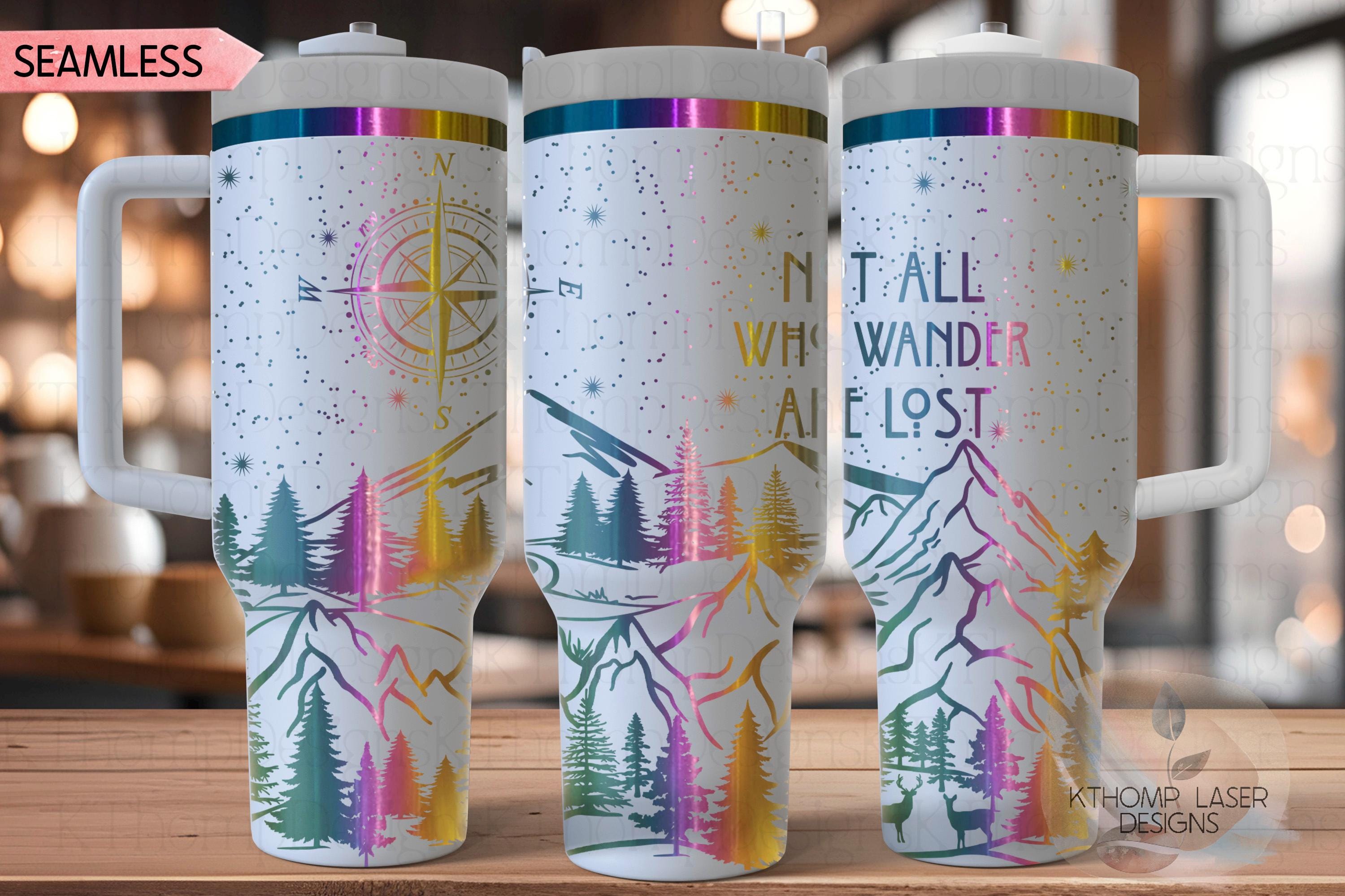 Not All Who Wander Are Lost Tumbler Wrap SVG | 40oz Laser Engraving File | Rotary Ready Digital Design | Jungle Theme SVG