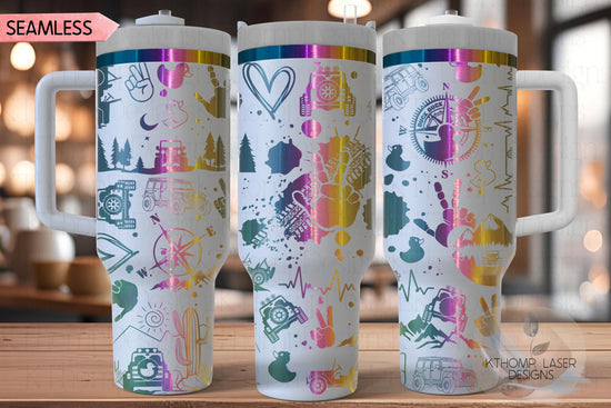 Off Roading Tumbler Wrap SVG | 40oz Laser Engraving File | Rotary Ready Digital Design | Hobby Travel SVG