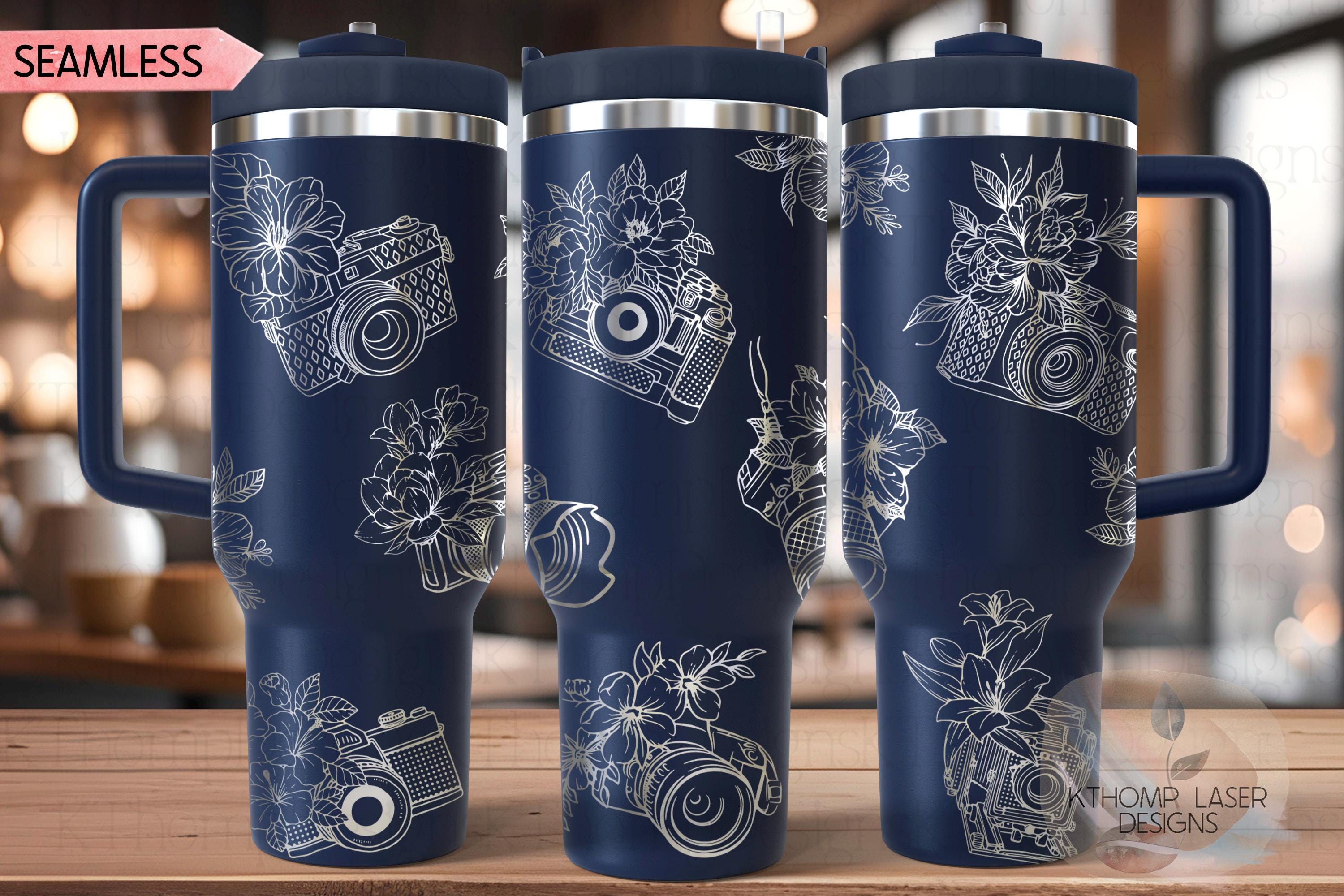 Floral Photography Tumbler Wrap SVG | 40oz Laser Engraving File | Rotary Ready Digital Design | Career Gift SVG