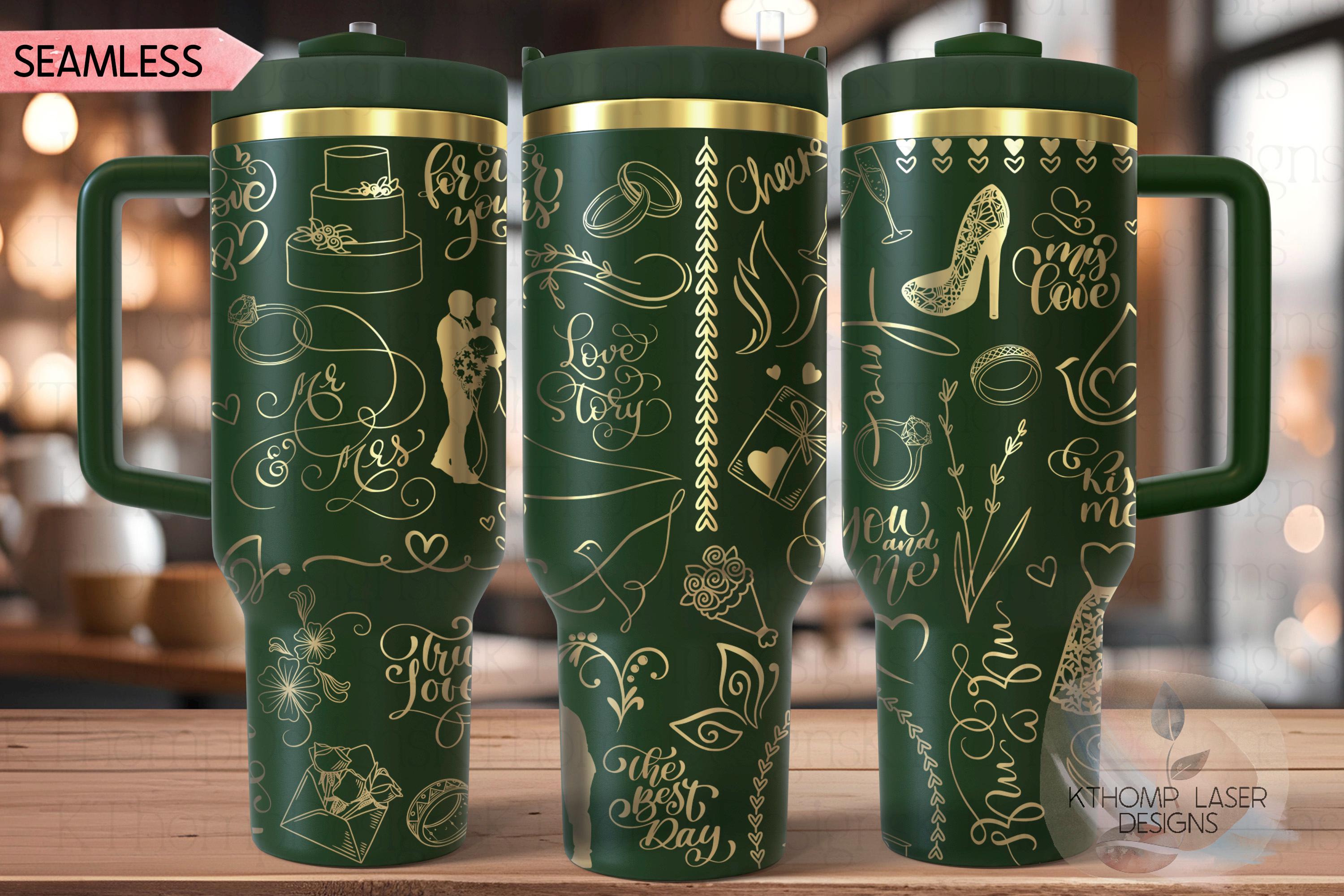 Wedding Bride Marriage Tumbler Wrap SVG | 40oz Laser Engraving File | Rotary Ready Digital Design | Graduation Wedding SVG