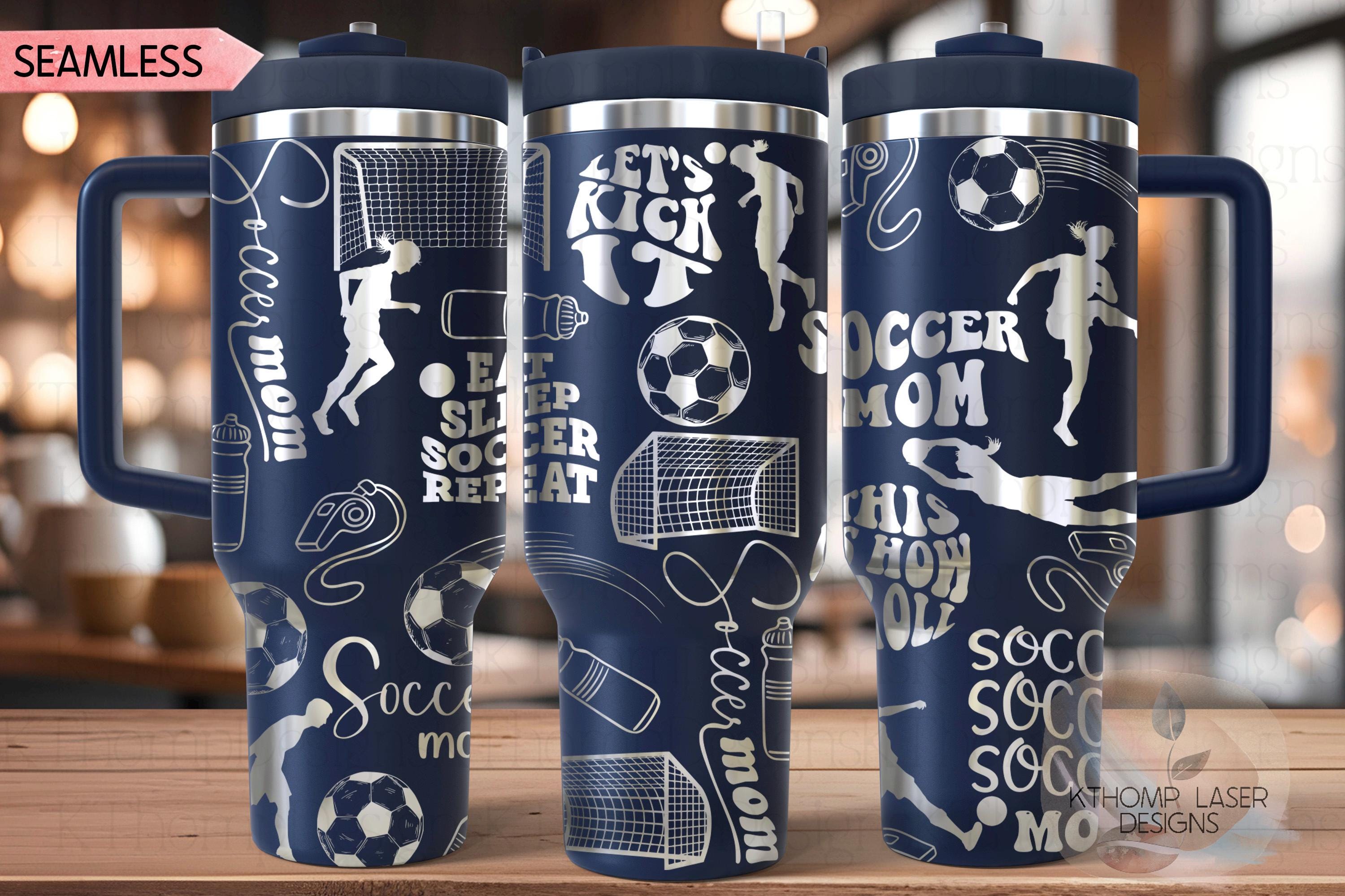 Soccer Mom Female Tumbler Wrap SVG | 40oz Laser Engraving File | Rotary Ready Digital Design | Mom Life SVG
