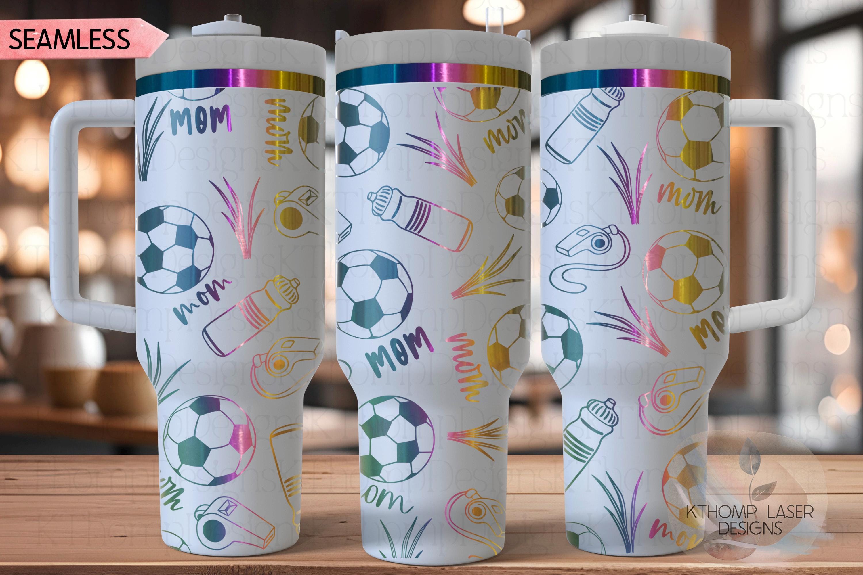 Soccer Mom Tumbler Wrap SVG | 40oz Laser Engraving File | Rotary Ready Digital Design | Mom Life SVG