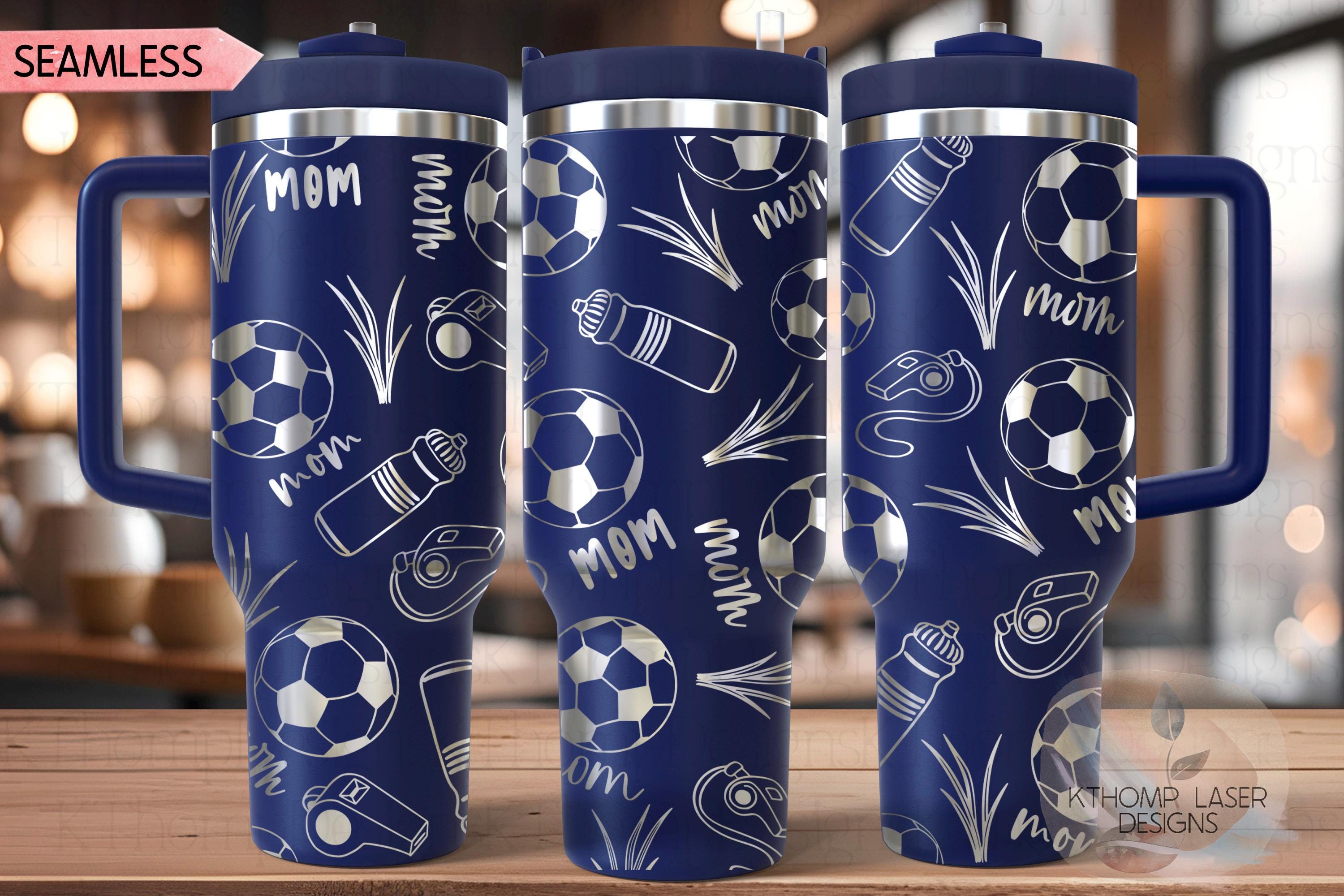 Soccer Mom Tumbler Wrap SVG | 40oz Laser Engraving File | Rotary Ready Digital Design | Mom Life SVG