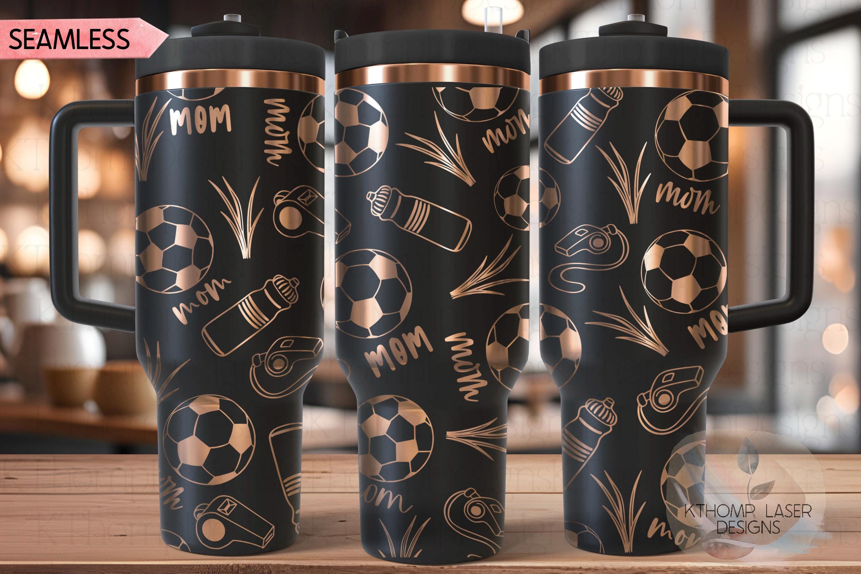 Soccer Mom Tumbler Wrap SVG | 40oz Laser Engraving File | Rotary Ready Digital Design | Mom Life SVG