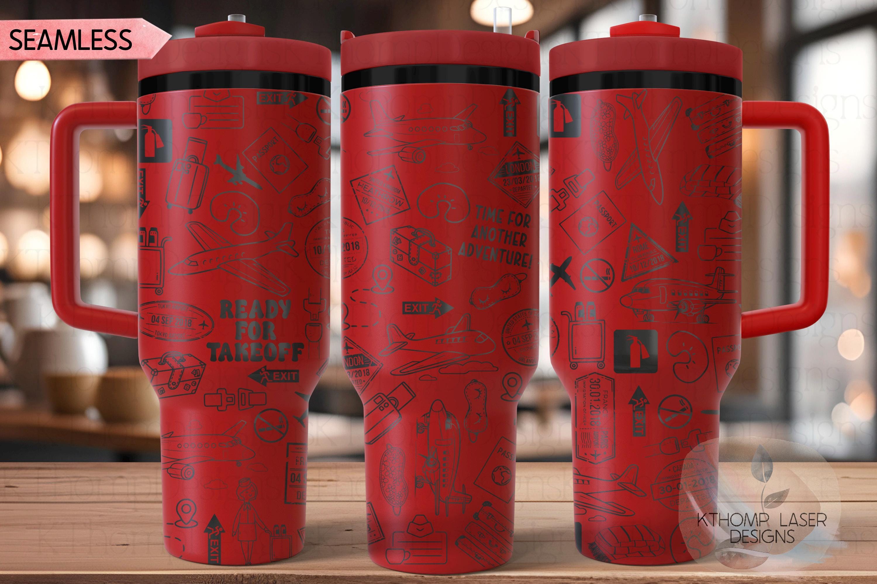 Traveler Loves To Travel Tumbler Wrap SVG | 40oz Laser Engraving File | Rotary Ready Digital Design | Hobby Travel SVG