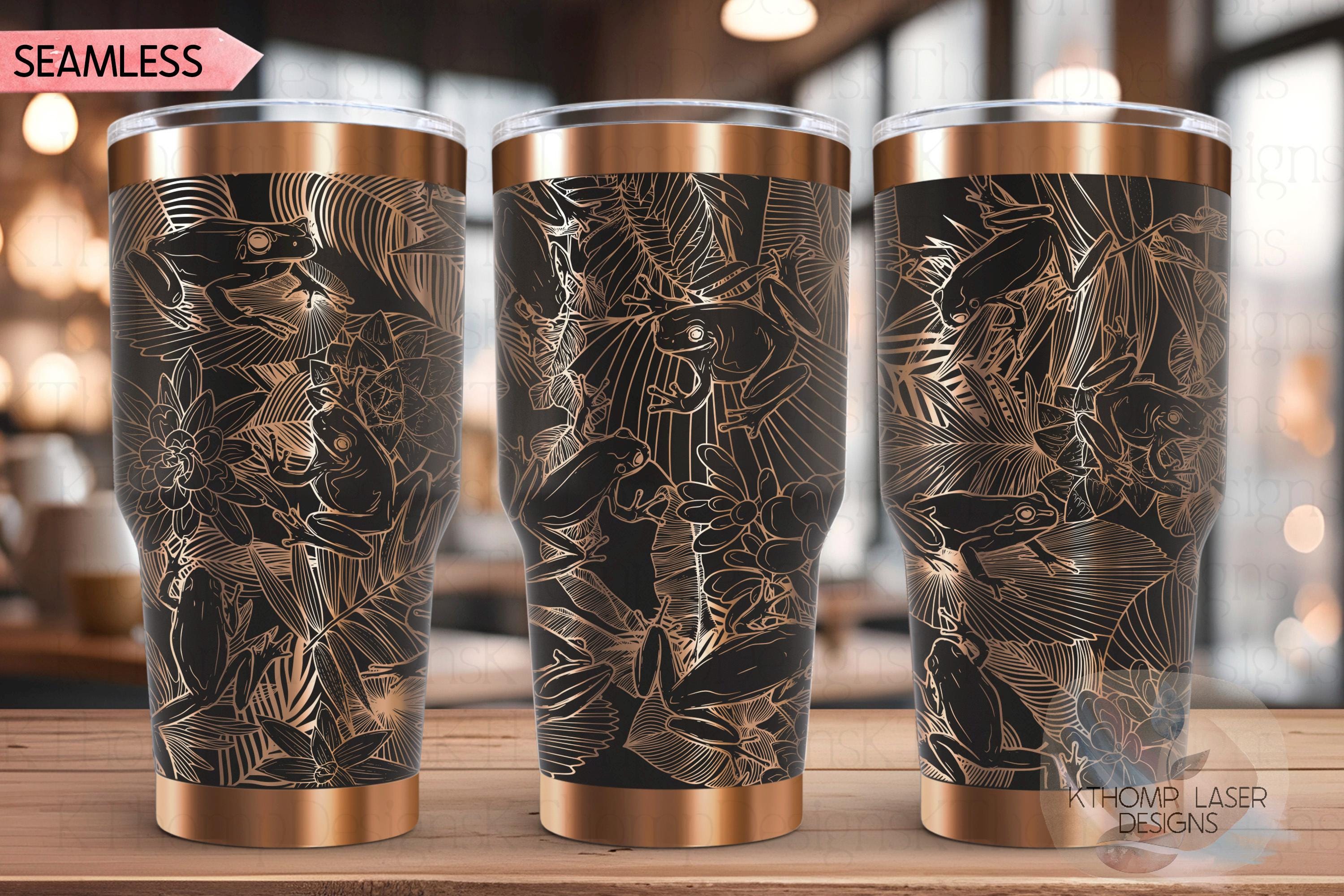 Tree Frogs Tumbler Wrap SVG | 20oz and 30oz Laser Engraving File | Rotary Ready Digital Design | Jungle Theme SVG