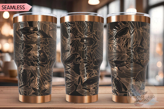 Tree Frogs Tumbler Wrap SVG | 20oz and 30oz Laser Engraving File | Rotary Ready Digital Design | Jungle Theme SVG