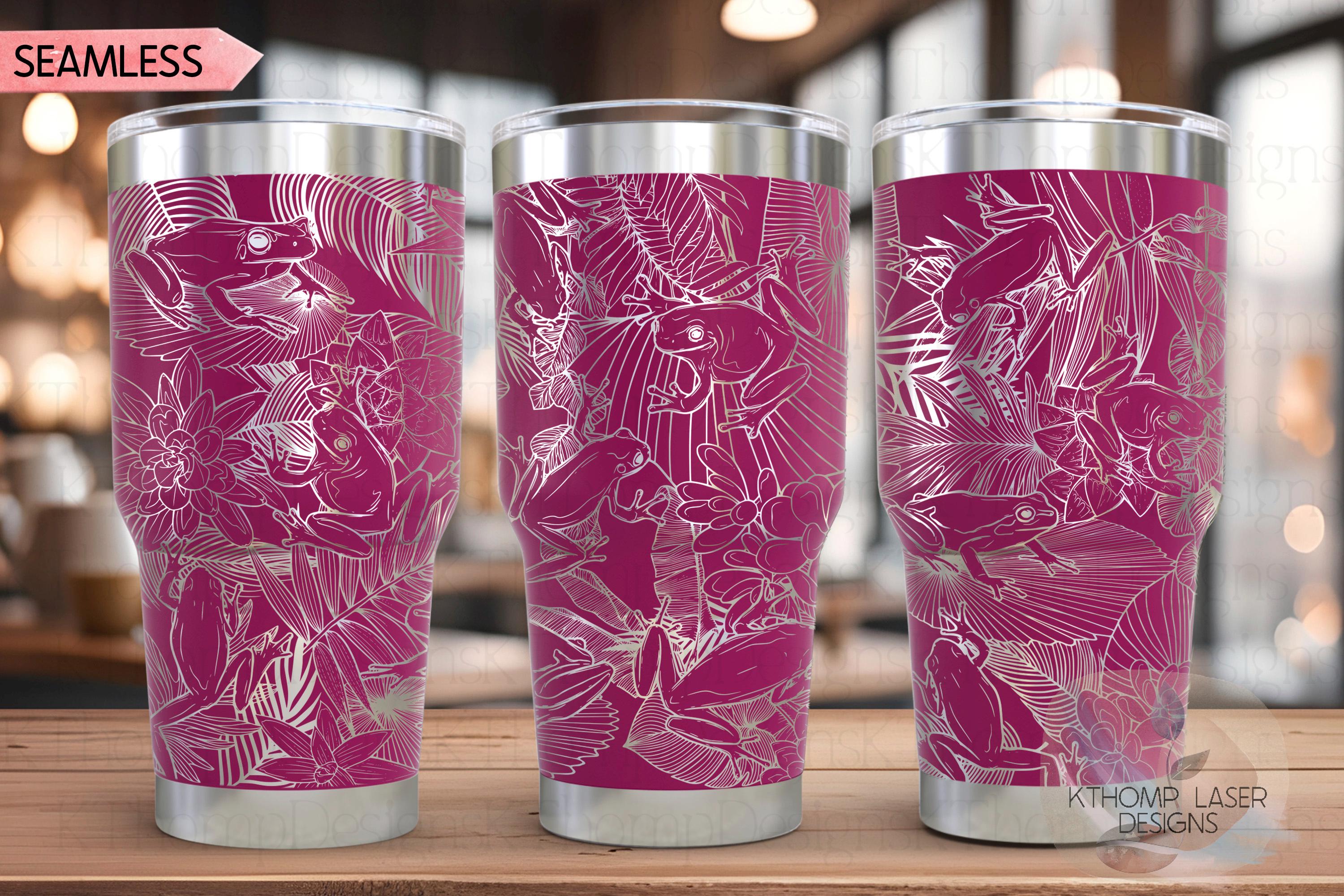 Tree Frogs Tumbler Wrap SVG | 20oz and 30oz Laser Engraving File | Rotary Ready Digital Design | Jungle Theme SVG