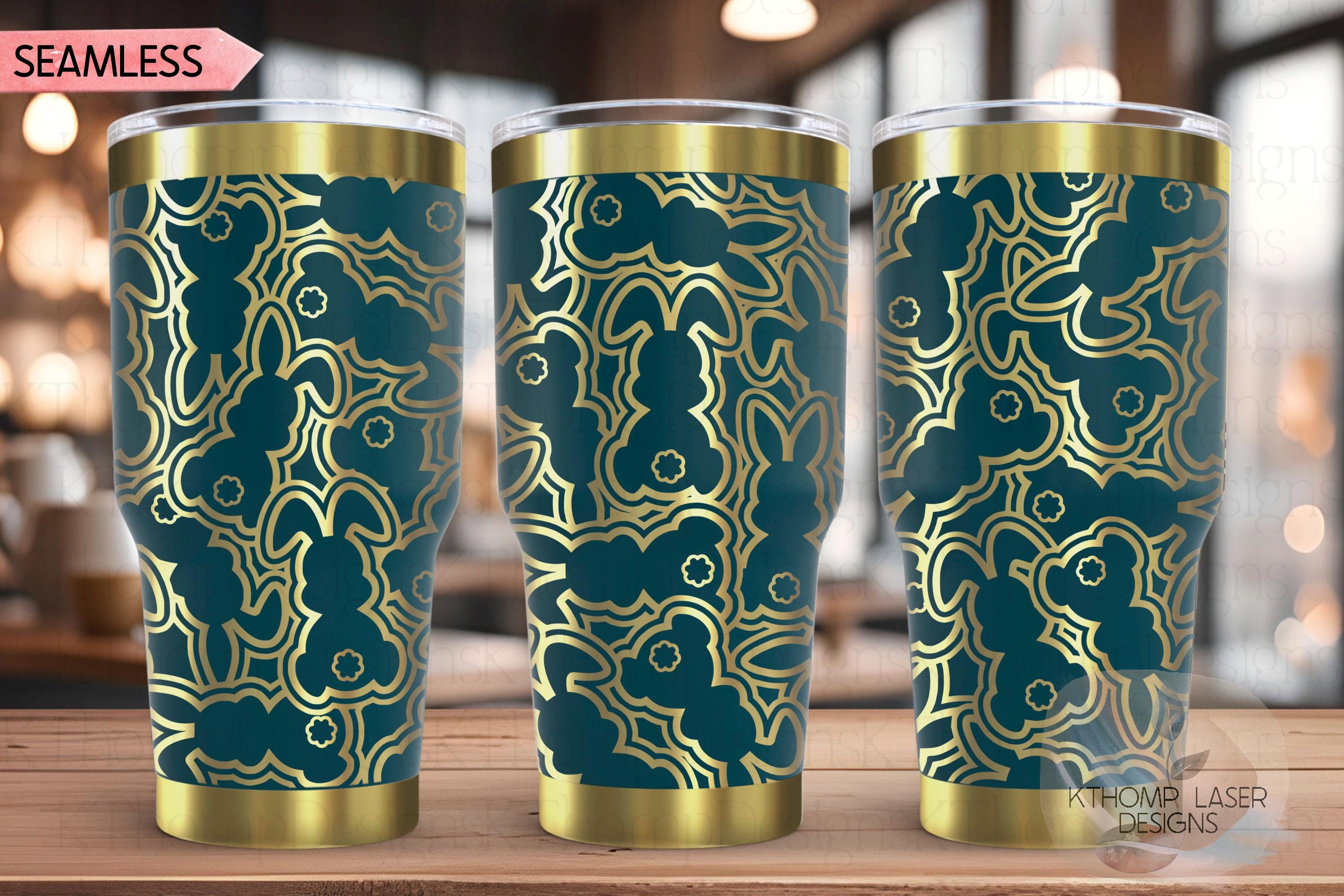 Bunny Burst Easter Holiday Tumbler Wrap SVG | 20oz and 30oz Laser Engraving File | Rotary Ready Digital Design | Seasonal SVG
