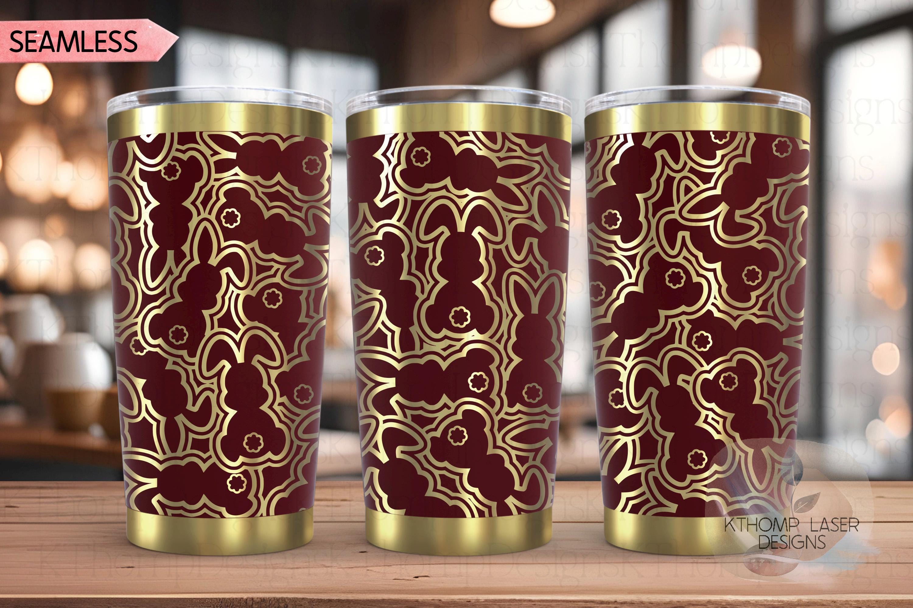 Bunny Burst Easter Holiday Tumbler Wrap SVG | 20oz and 30oz Laser Engraving File | Rotary Ready Digital Design | Seasonal SVG