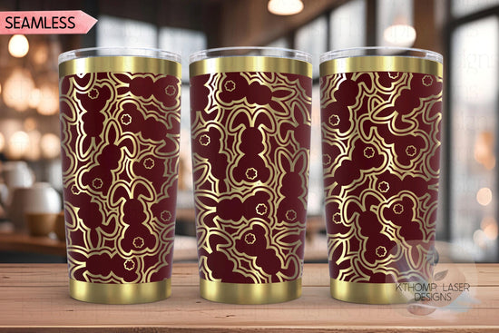 Bunny Burst Easter Holiday Tumbler Wrap SVG | 20oz and 30oz Laser Engraving File | Rotary Ready Digital Design | Seasonal SVG
